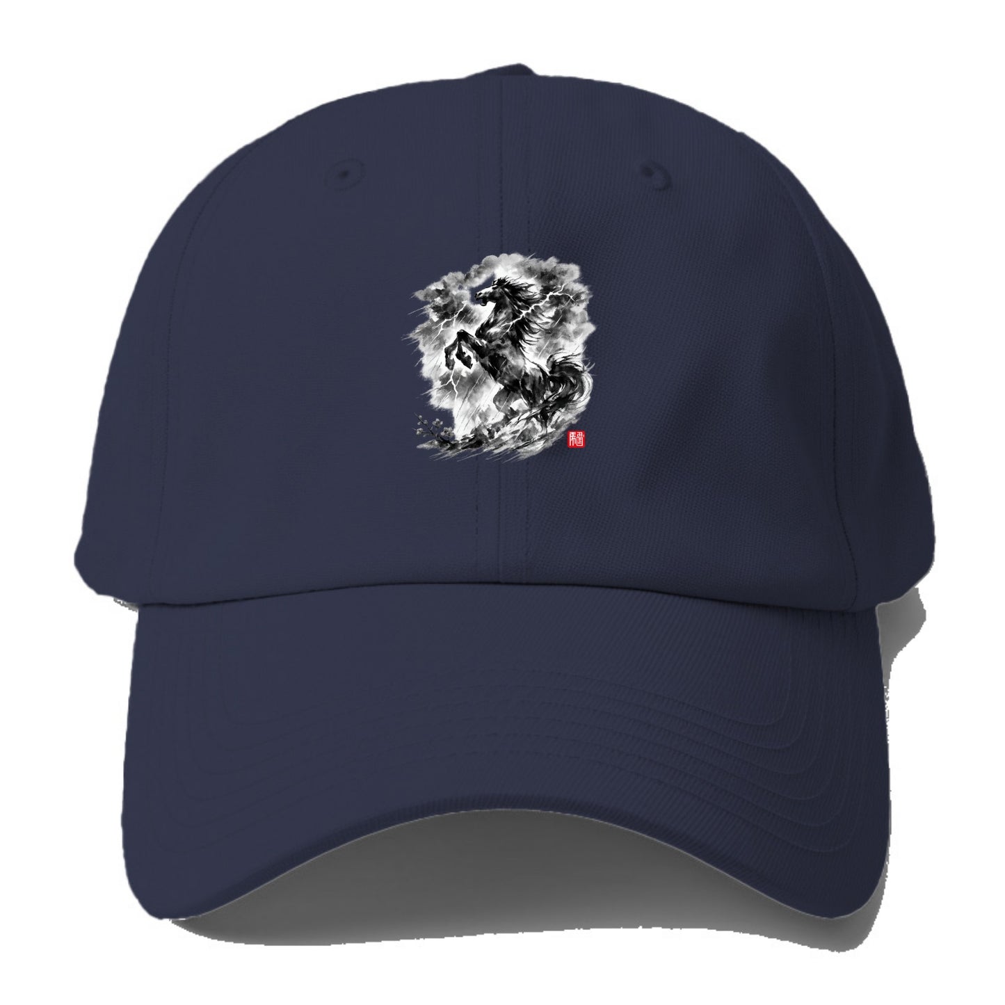 THUNDER HORSE | Storm horse with lightning elements | Dramatic storm - Baseball Cap For Big Heads - Twilight Navy(Blue)