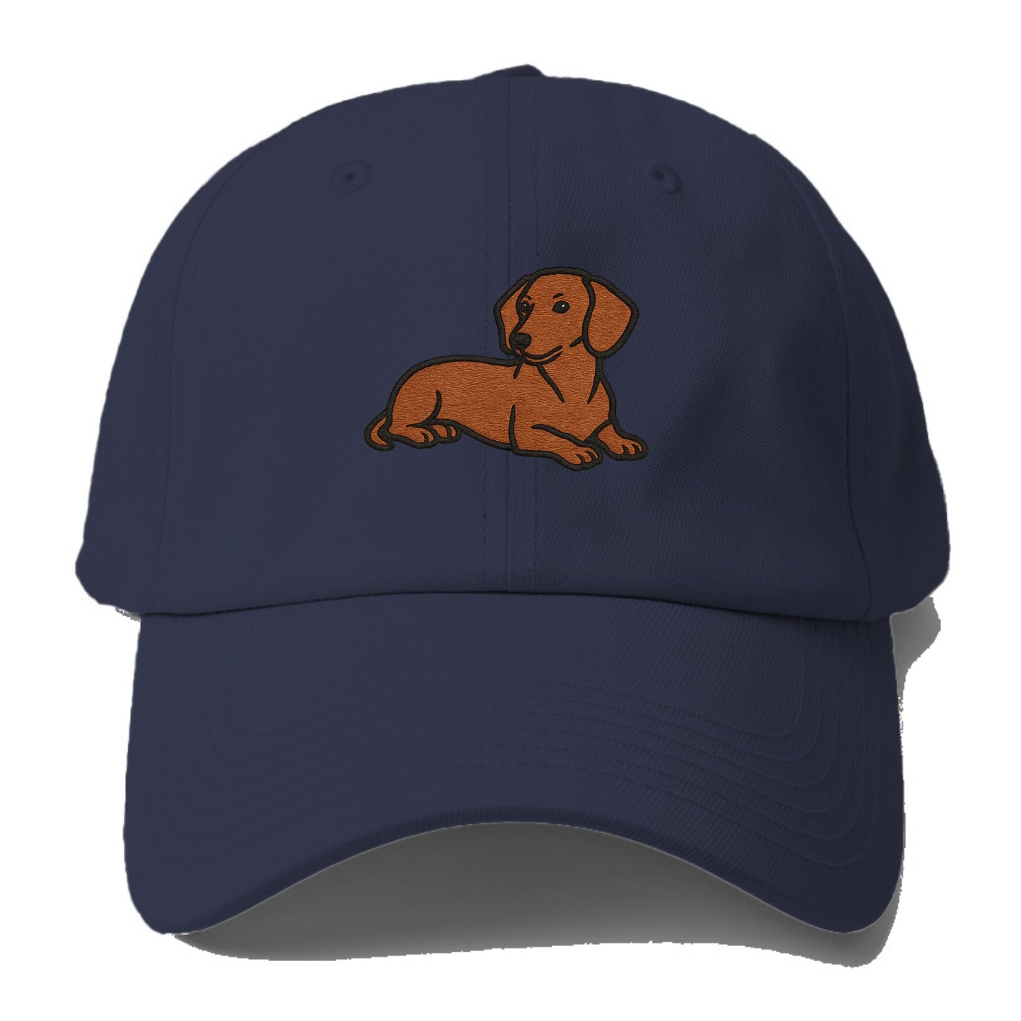 Dachshund - Red smooth relaxed lying dow Baseball Cap For Big Heads - Twilight Navy(Blue)