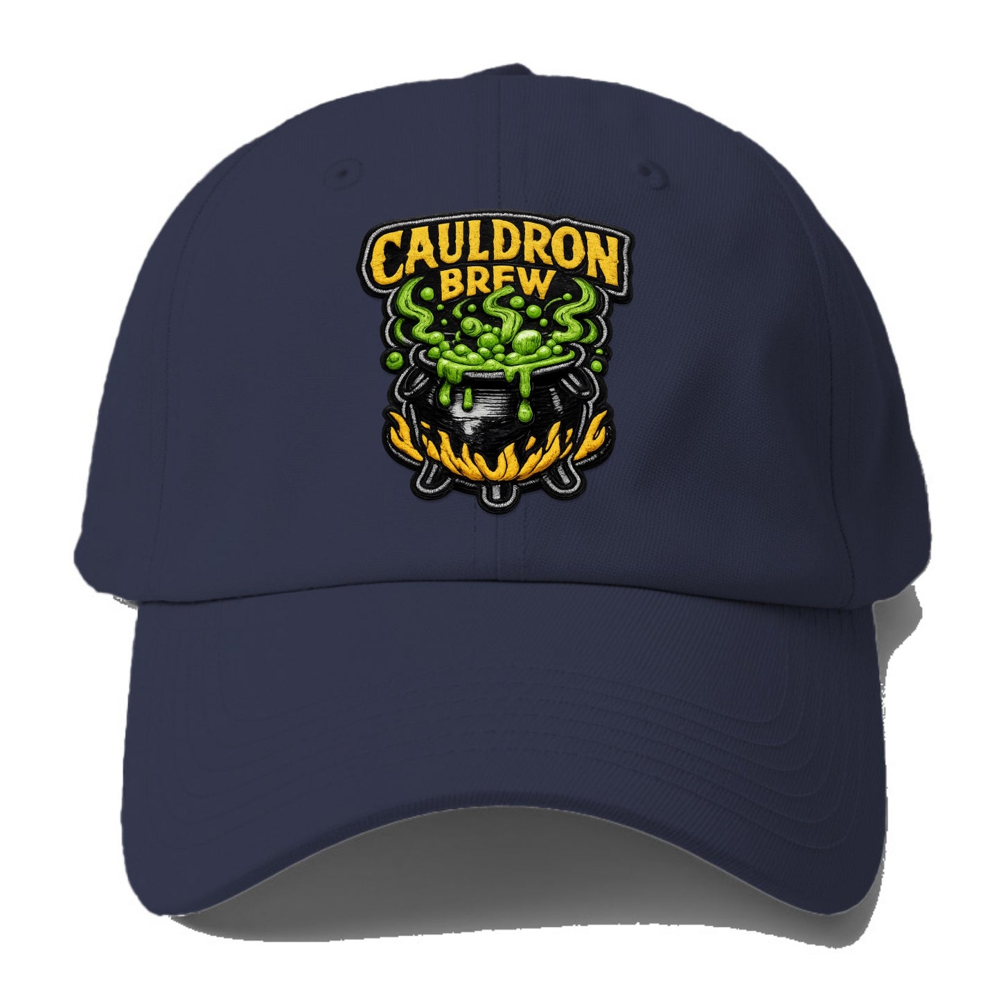 CAULDRON BREW - bubbling pot in black and green , witch craft - Baseball Cap For Big Heads - Twilight Navy(Blue)