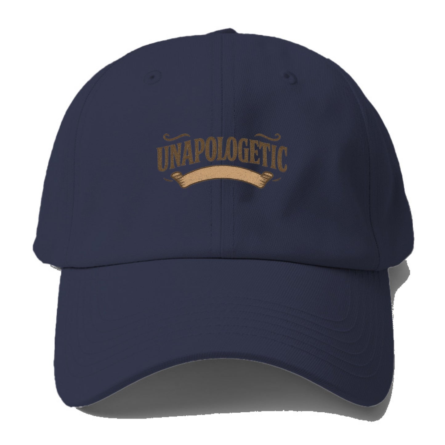 Bold typography design - "UNAPOLOGETIC" - no regrets, owning it - Baseball Cap For Big Heads - Twilight Navy(Blue)
