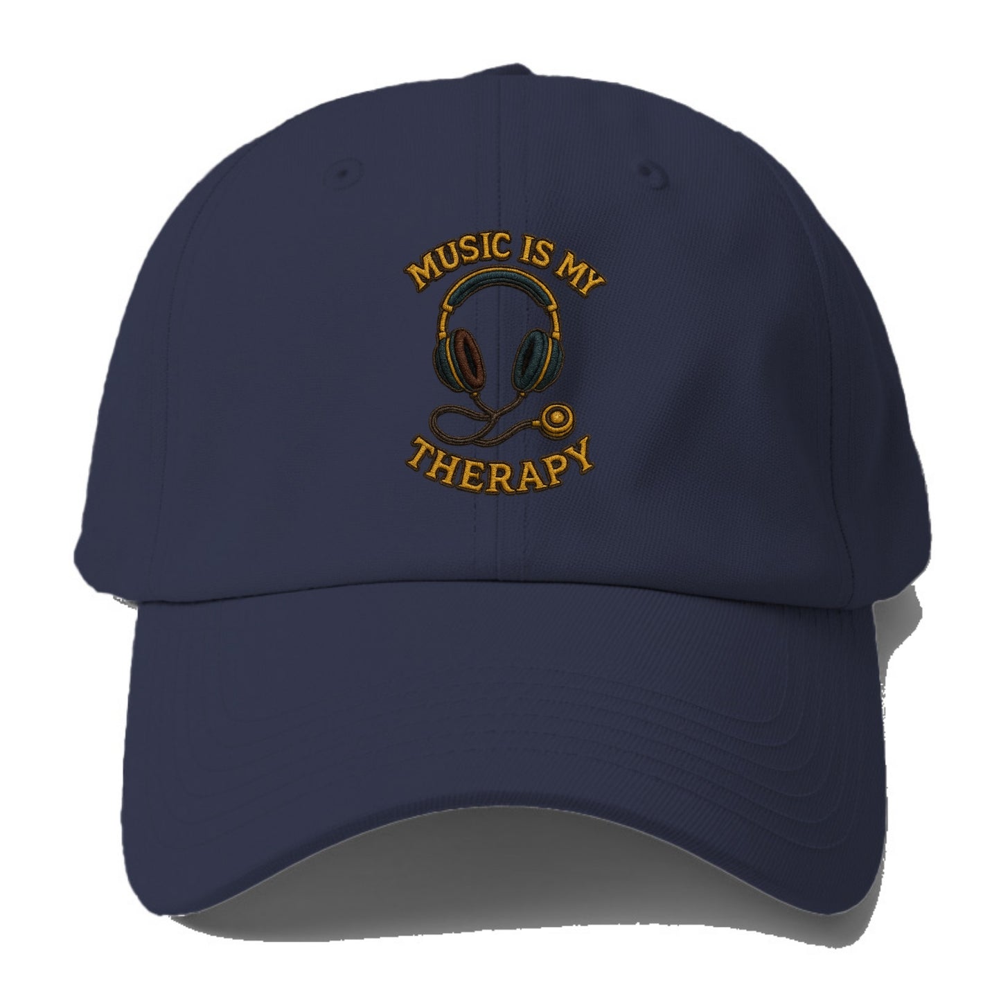 Music Is My Therapy - Baseball Cap For Big Heads - Twilight Navy(Blue)