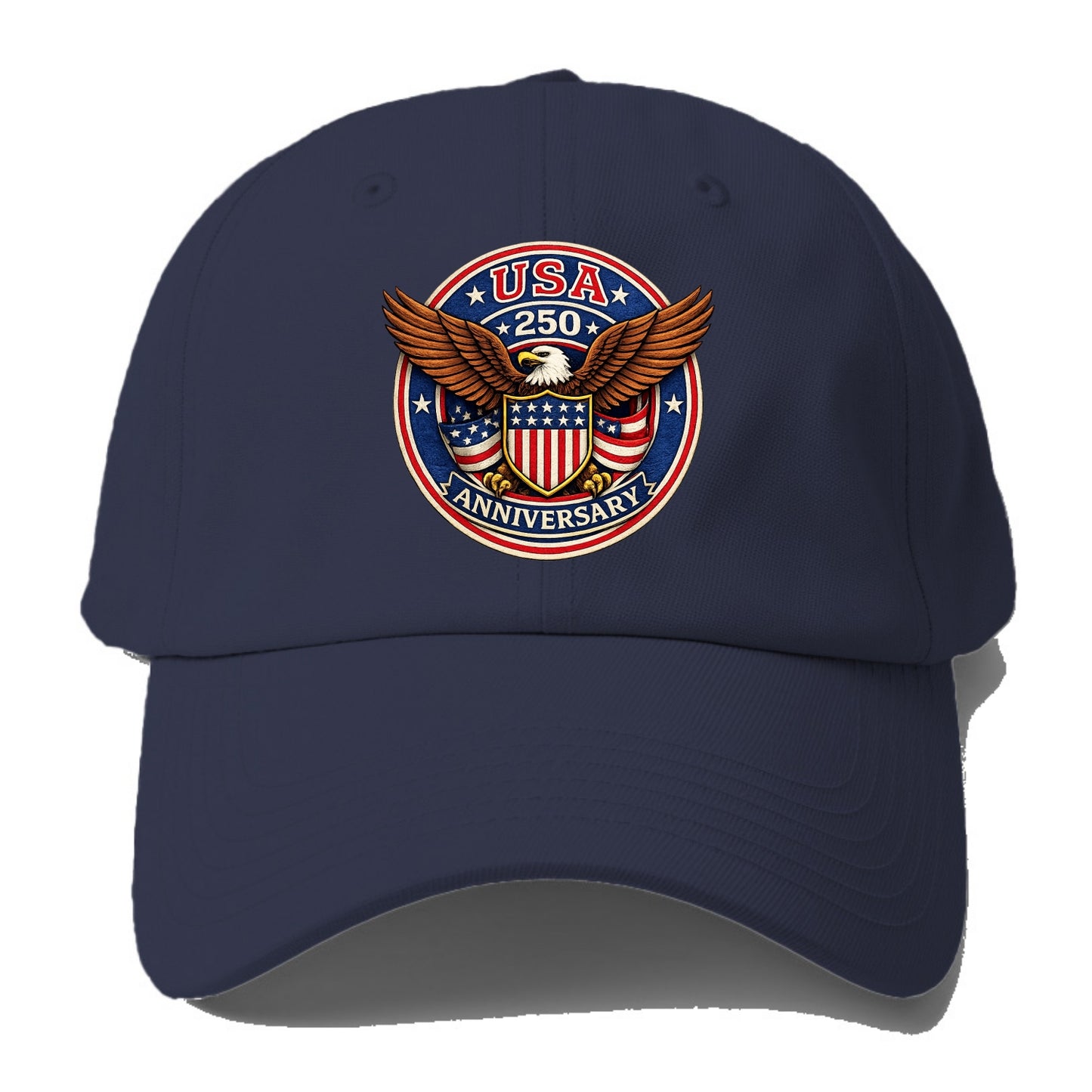 Usa 250 Anniversary Eagle Shield Emblem - Baseball Cap - Twilight Navy(Blue)
