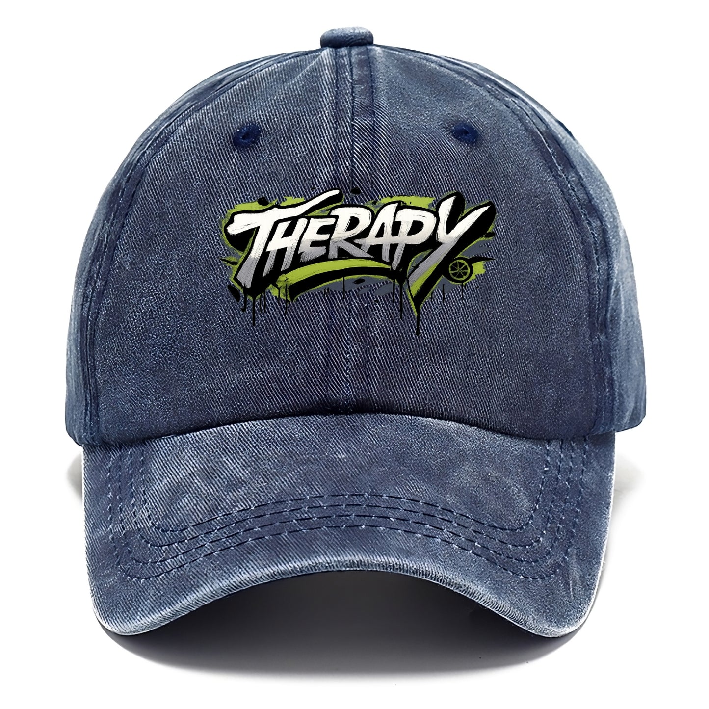 Bold typography design - "THERAPY" - mental health, getting help - Classic Cap - Twilight Navy(Blue)