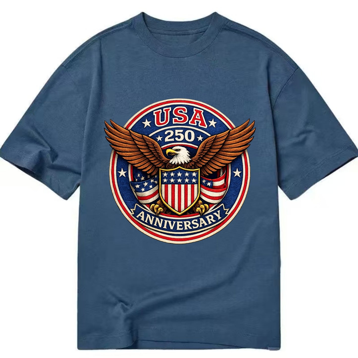 Usa 250 Anniversary Eagle Shield Emblem - Classic T-shirt - Twilight Navy(Blue)