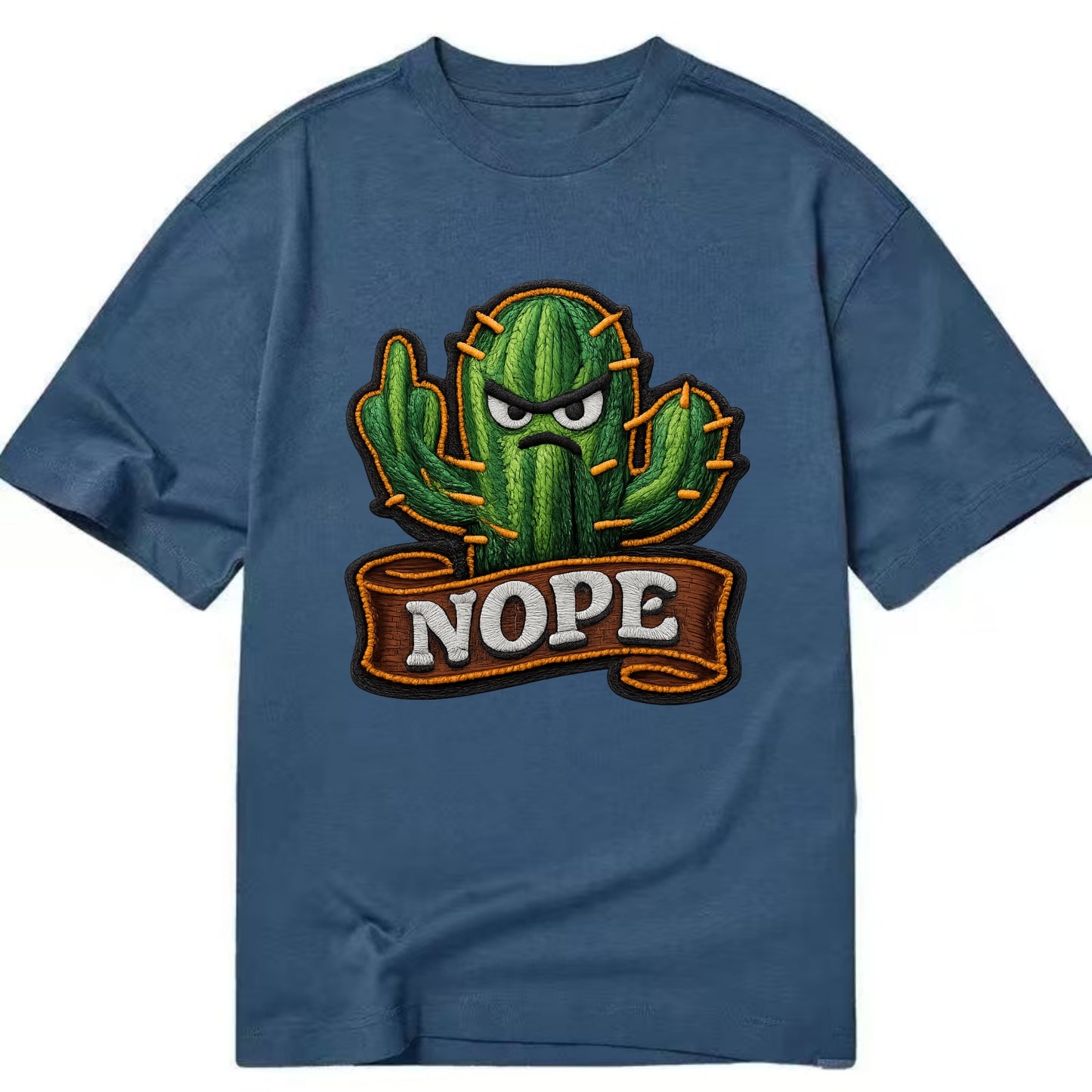 NOPE CACTUS - cactus with attitude in green , prickly personality - Classic T-shirt - Twilight Navy(Blue)