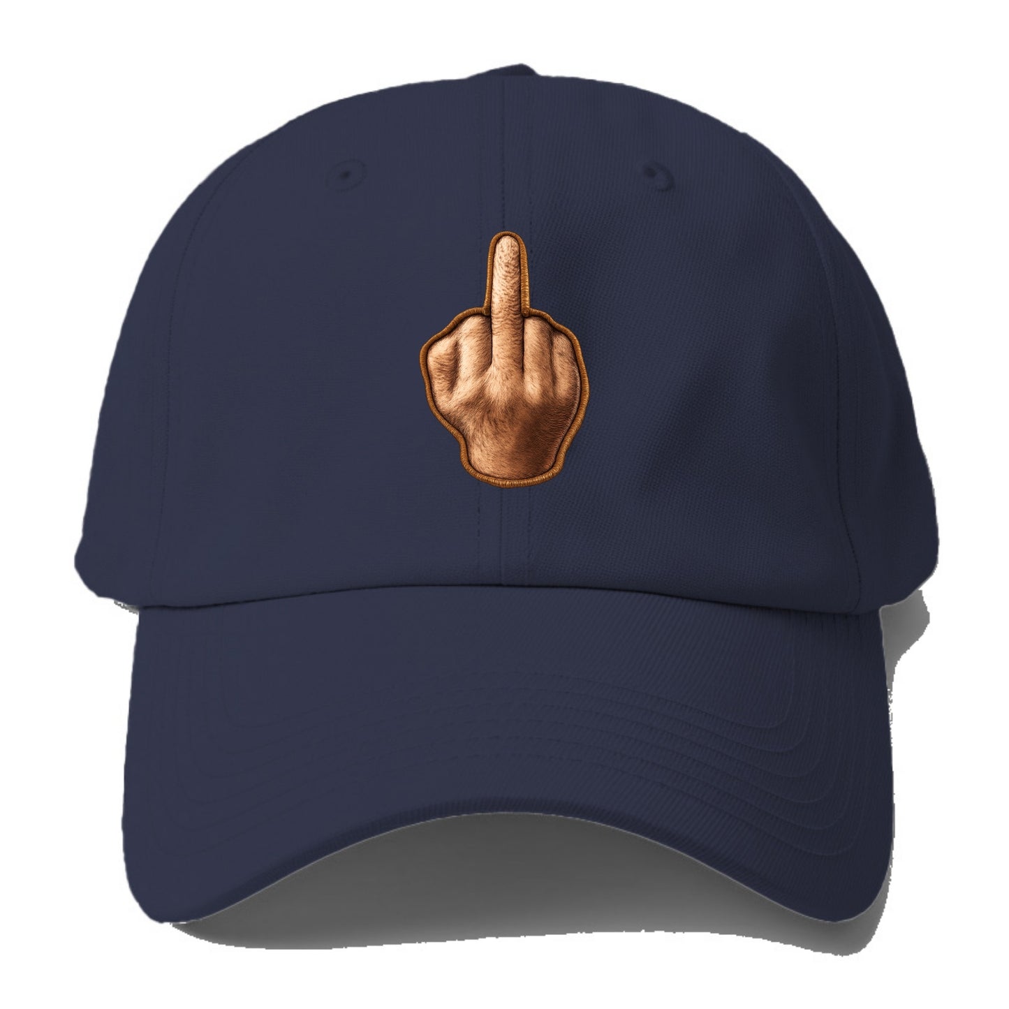 MIDDLE FINGER - hand gesture in skin tone , attitude - Baseball Cap - Twilight Navy(Blue)