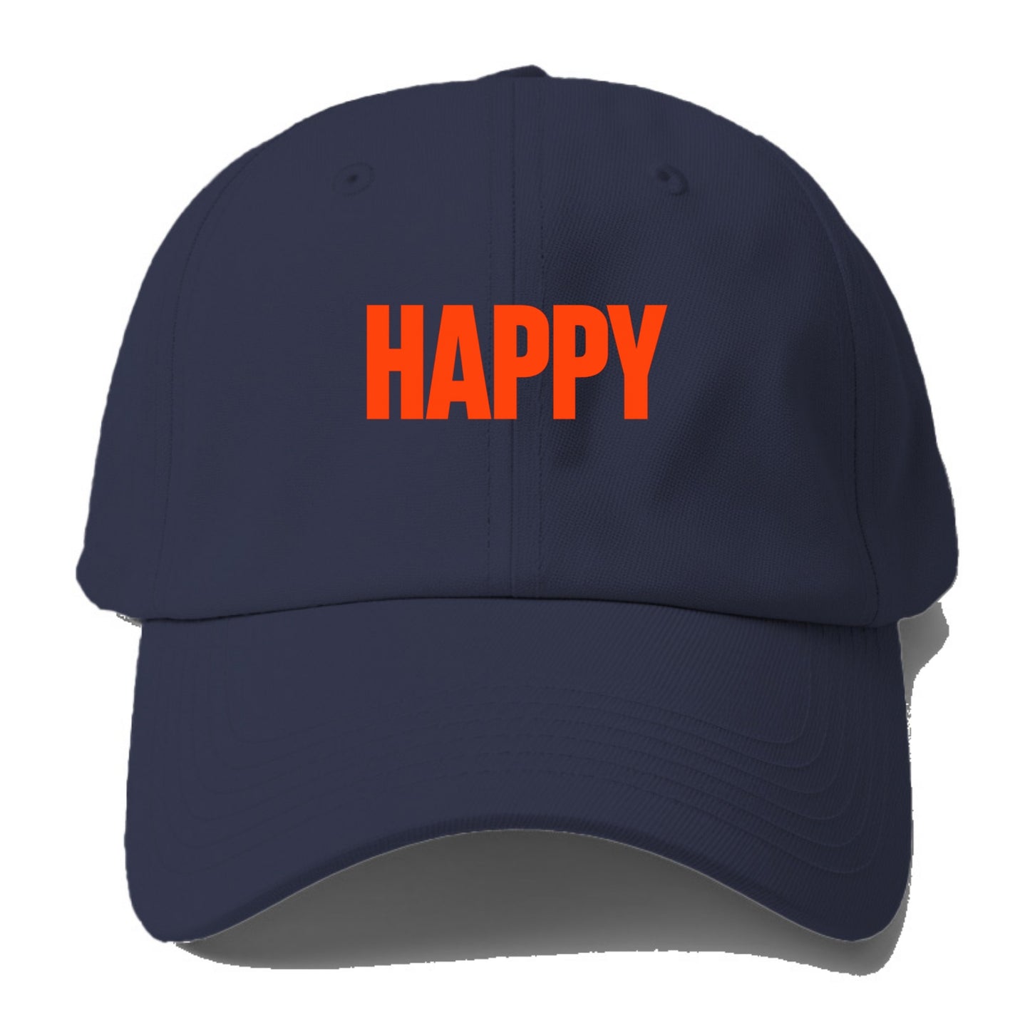 Bold typography design - "HAPPY" - joyful, content, pleased - Baseball Cap - Twilight Navy(Blue)