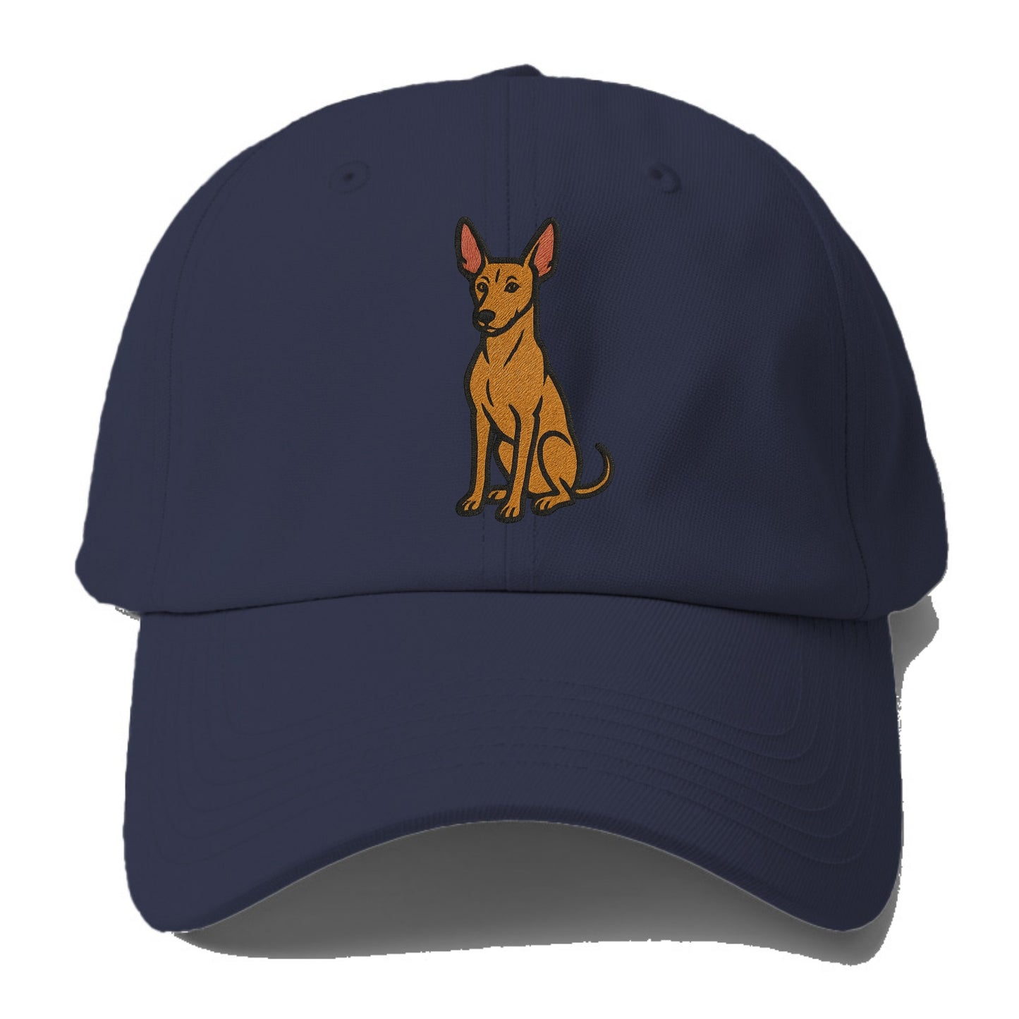 Pharaoh Hound - Tan colored embroidered pose - Baseball Cap For Big Heads - Twilight Navy(Blue)