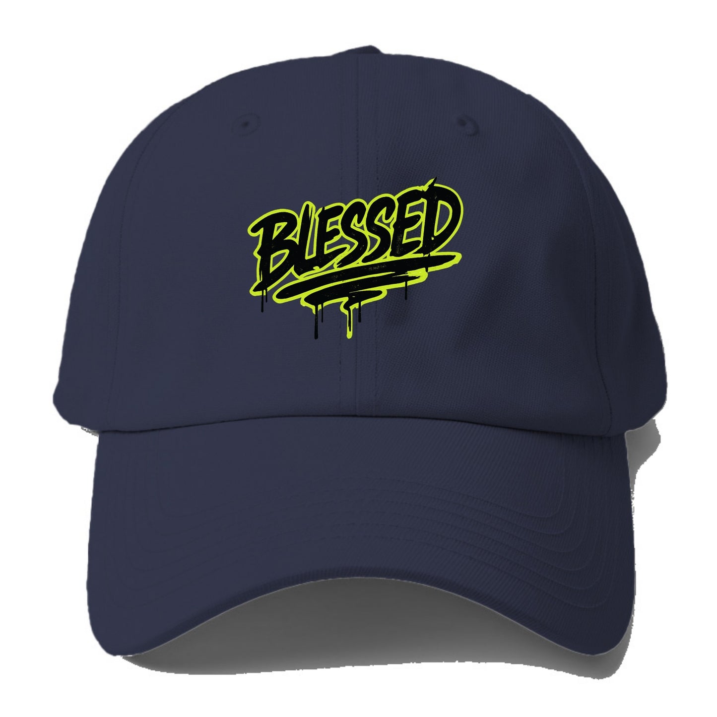 Bold typography design - "BLESSED" - recognizing good fortune, - Baseball Cap For Big Heads - Twilight Navy(Blue)