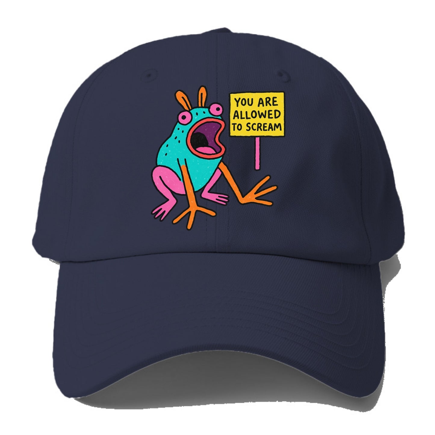 YOU ARE ALLOWED TO SCREAM | Open-mouthed frog - Baseball Cap For Big Heads - Twilight Navy(Blue)
