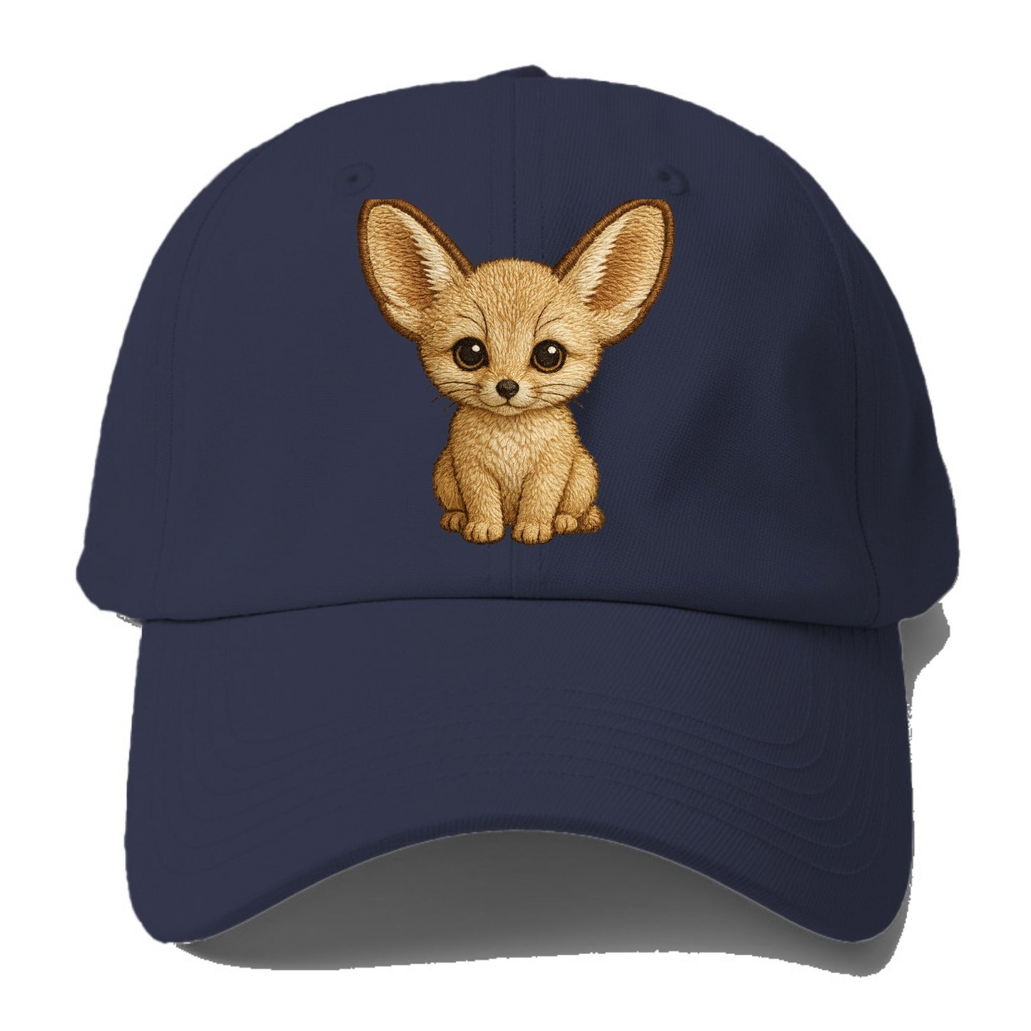 Baby Fennec Fox - huge ears, cream fur, large dark eyes, front-facing, - Baseball Cap For Big Heads - Twilight Navy(Blue)