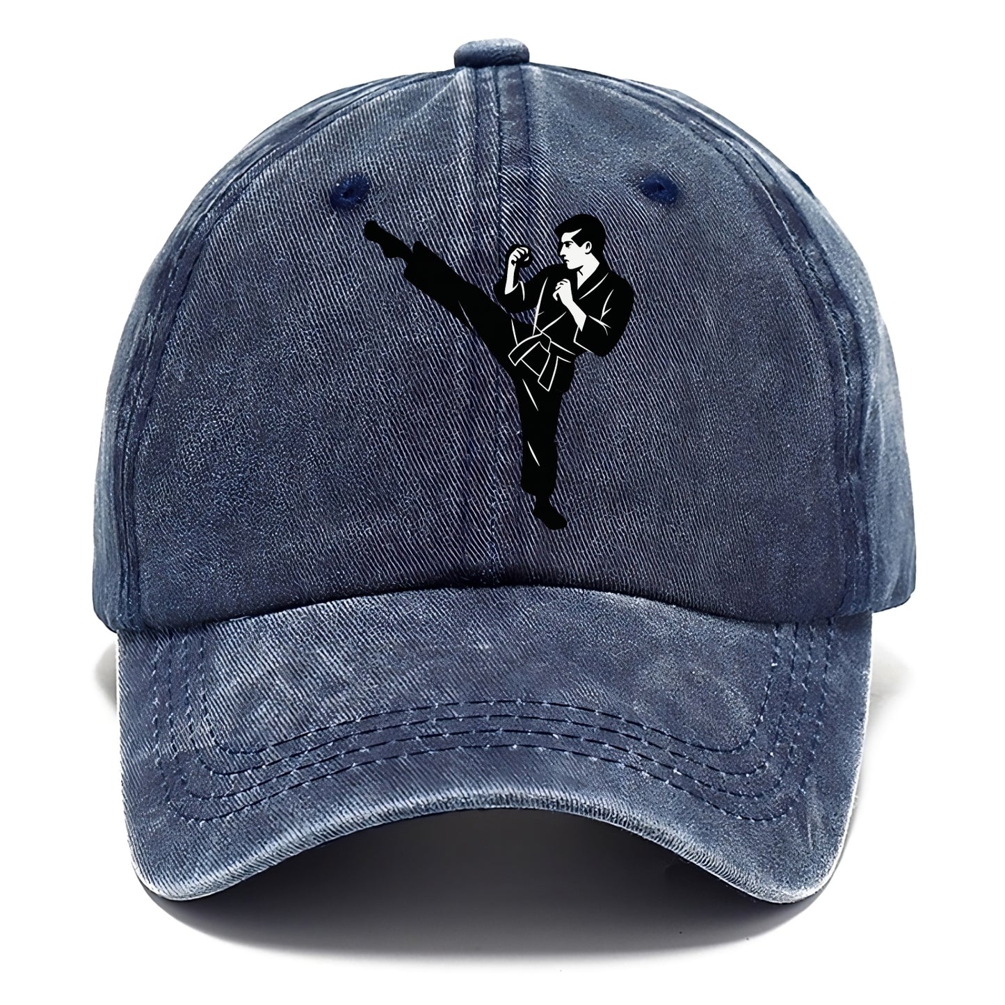 Martial artist performing a high kick - Classic Cap - Twilight Navy(Blue)