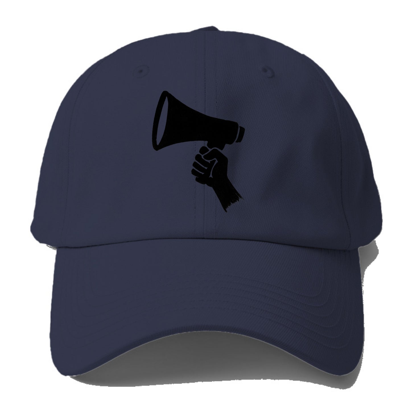 Megaphone silhouette - voice and protest ink brushwork - Baseball Cap - Twilight Navy(Blue)