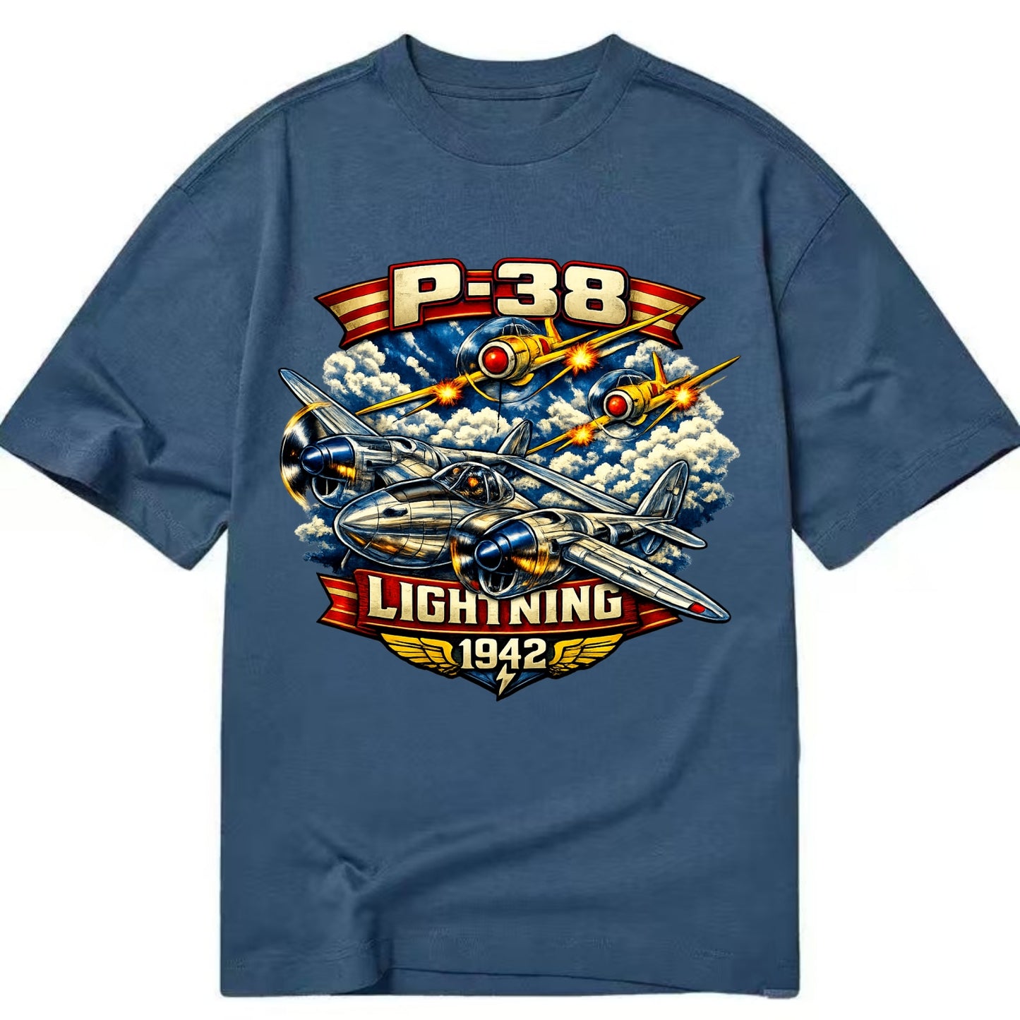 P 38 Lightning - Classic T-shirt - Twilight Navy(Blue)