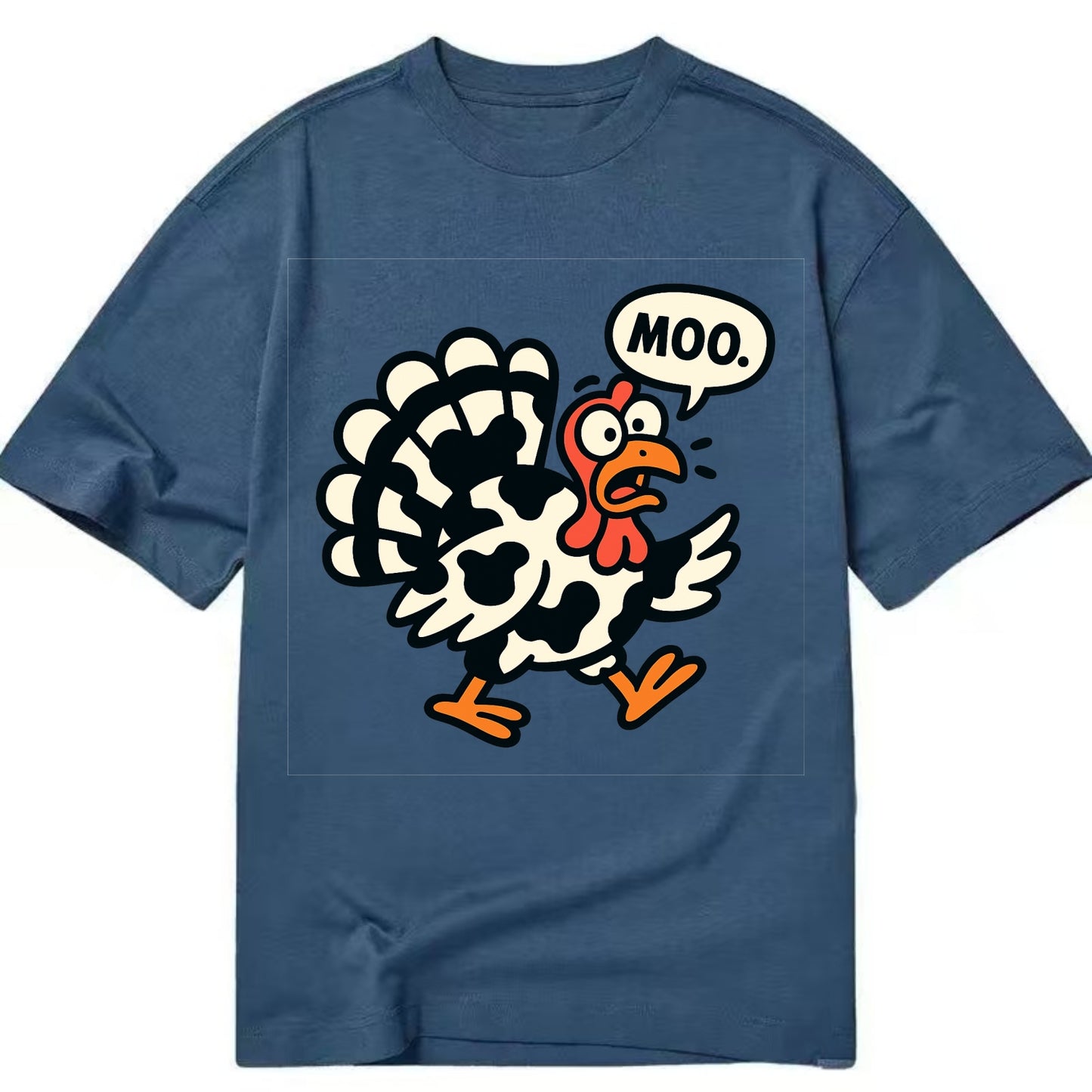 Mooing Turkey - Classic T-shirt - Twilight Navy(Blue)