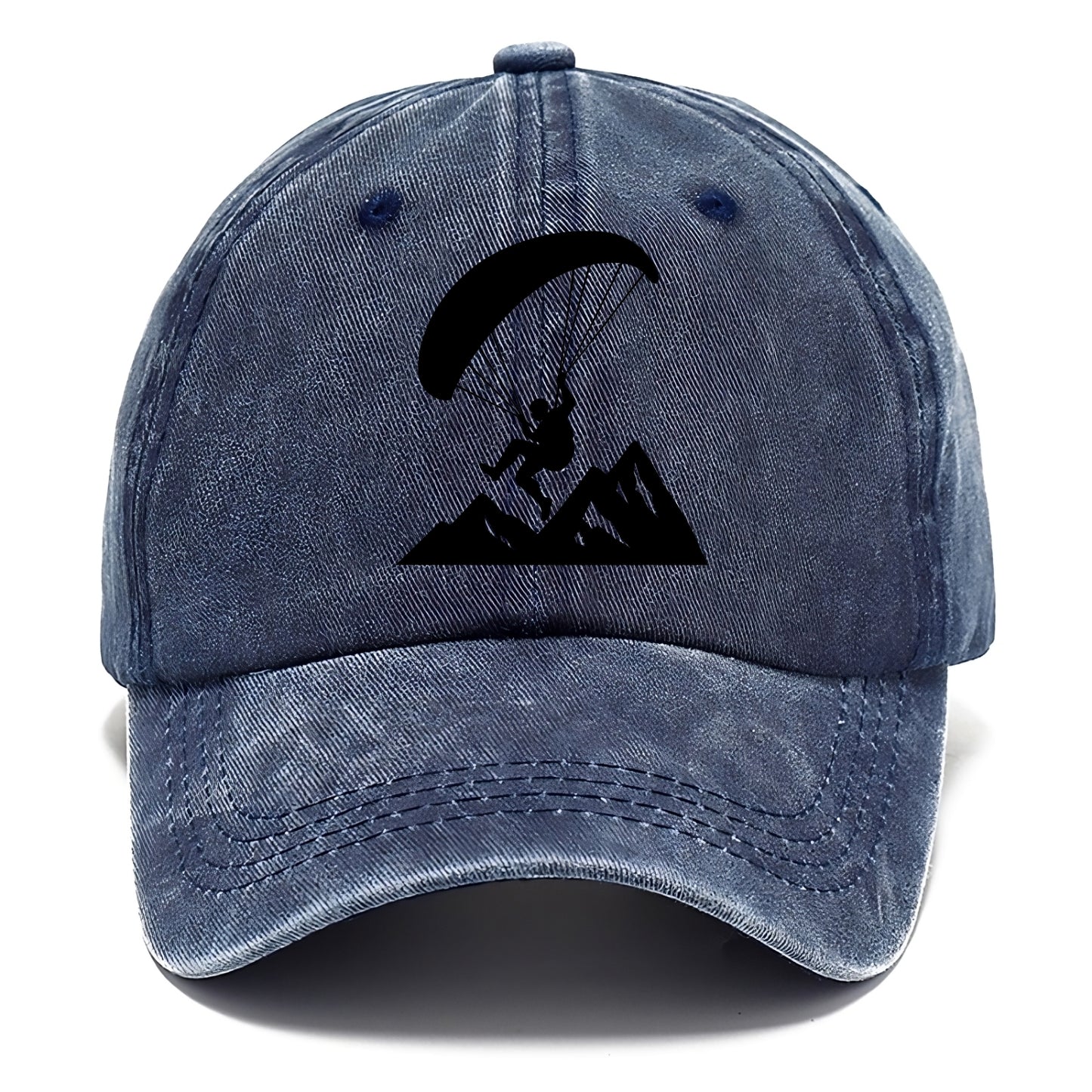Paraglider soaring over mountain peaks - Classic Cap - Twilight Navy(Blue)