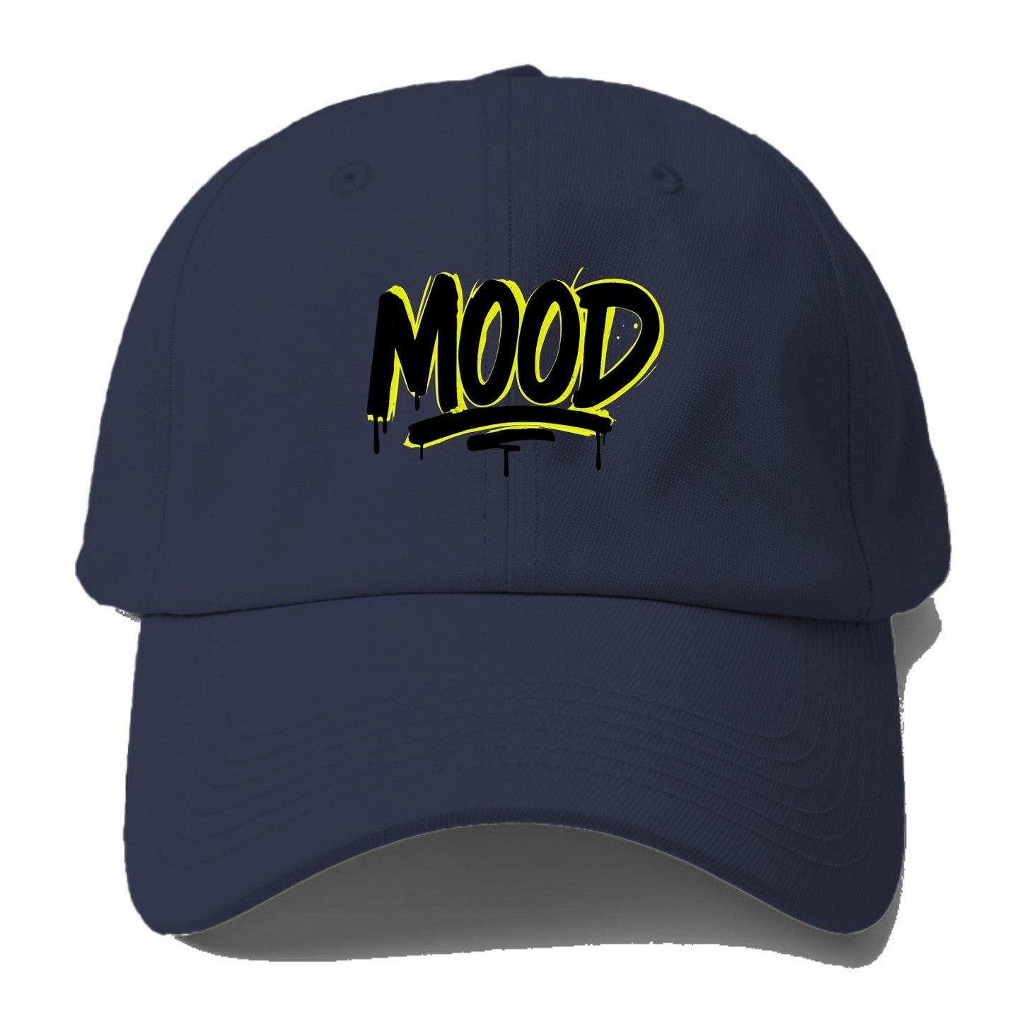 Bold typography design - "MOOD" - current state, feeling it - Baseball Cap For Big Heads - Twilight Navy(Blue)