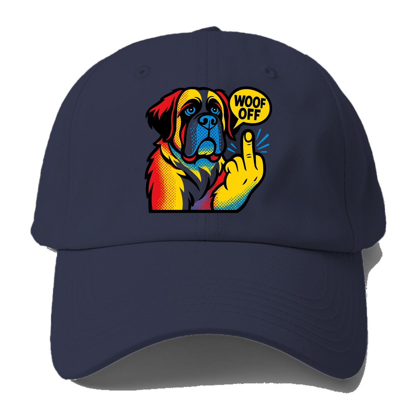 Saint Bernard with gentle giant face and droopy jowls, huge paw raised - Baseball Cap For Big Heads - Twilight Navy(Blue)
