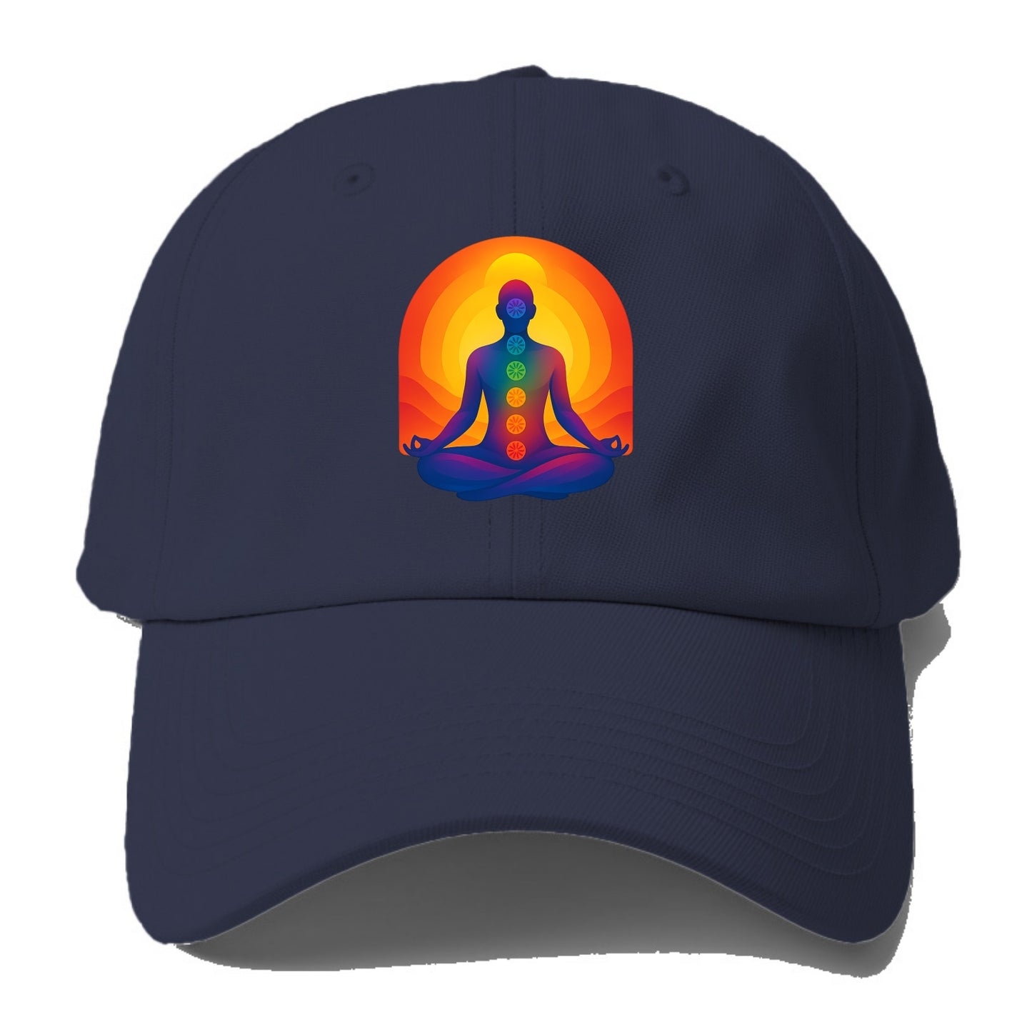 Sunset Meditation - Figure in lotus pose Baseball Cap For Big Heads - Twilight Navy(Blue)