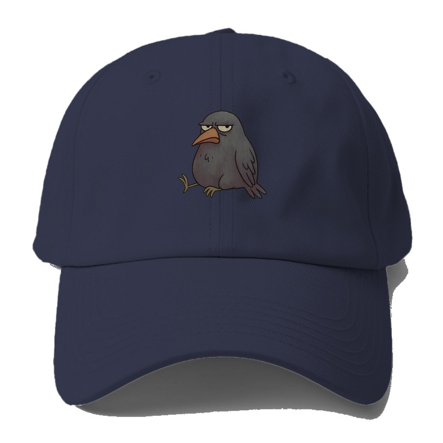 THE CROW JUDGES SILENTLY | Black crow with disapproving look - Baseball Cap - Twilight Navy(Blue)