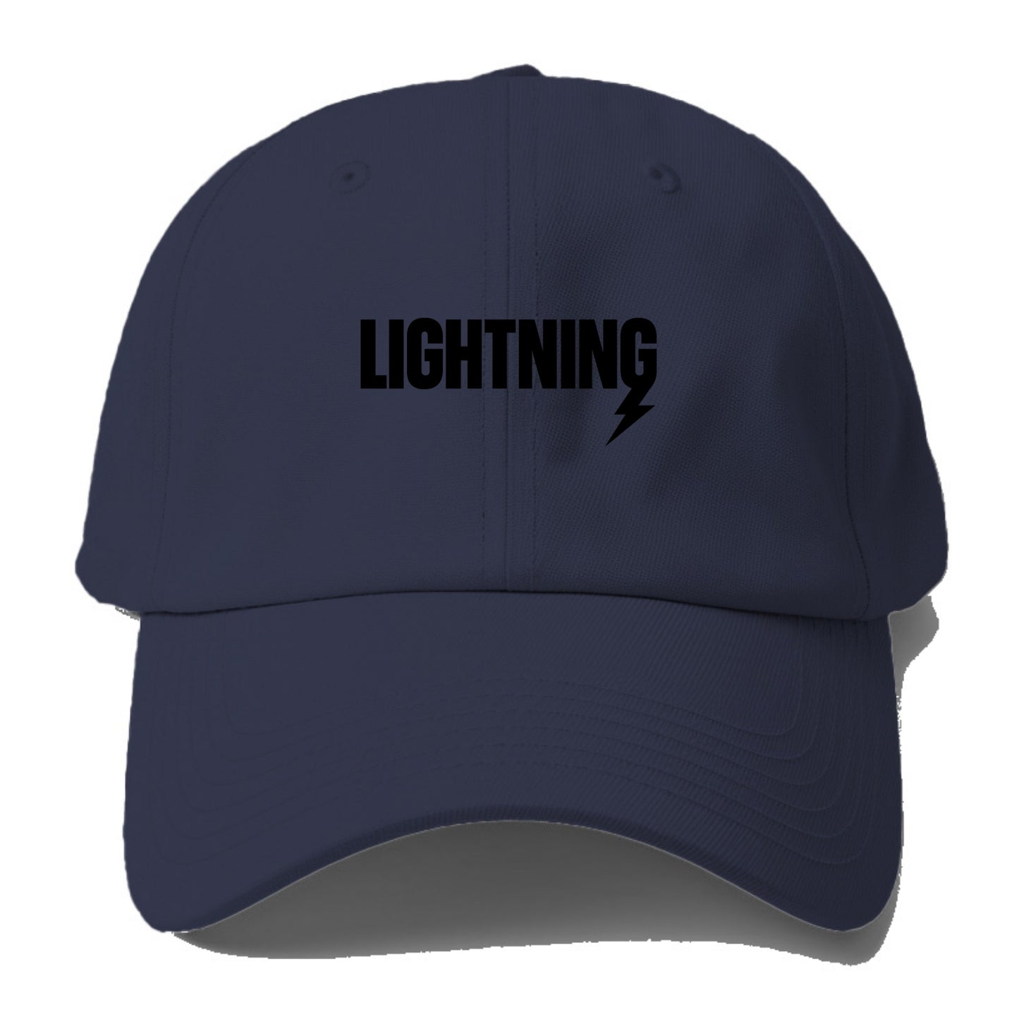 Bold typography design - "LIGHTNING" - fast, electric, striking - Baseball Cap - Twilight Navy(Blue)