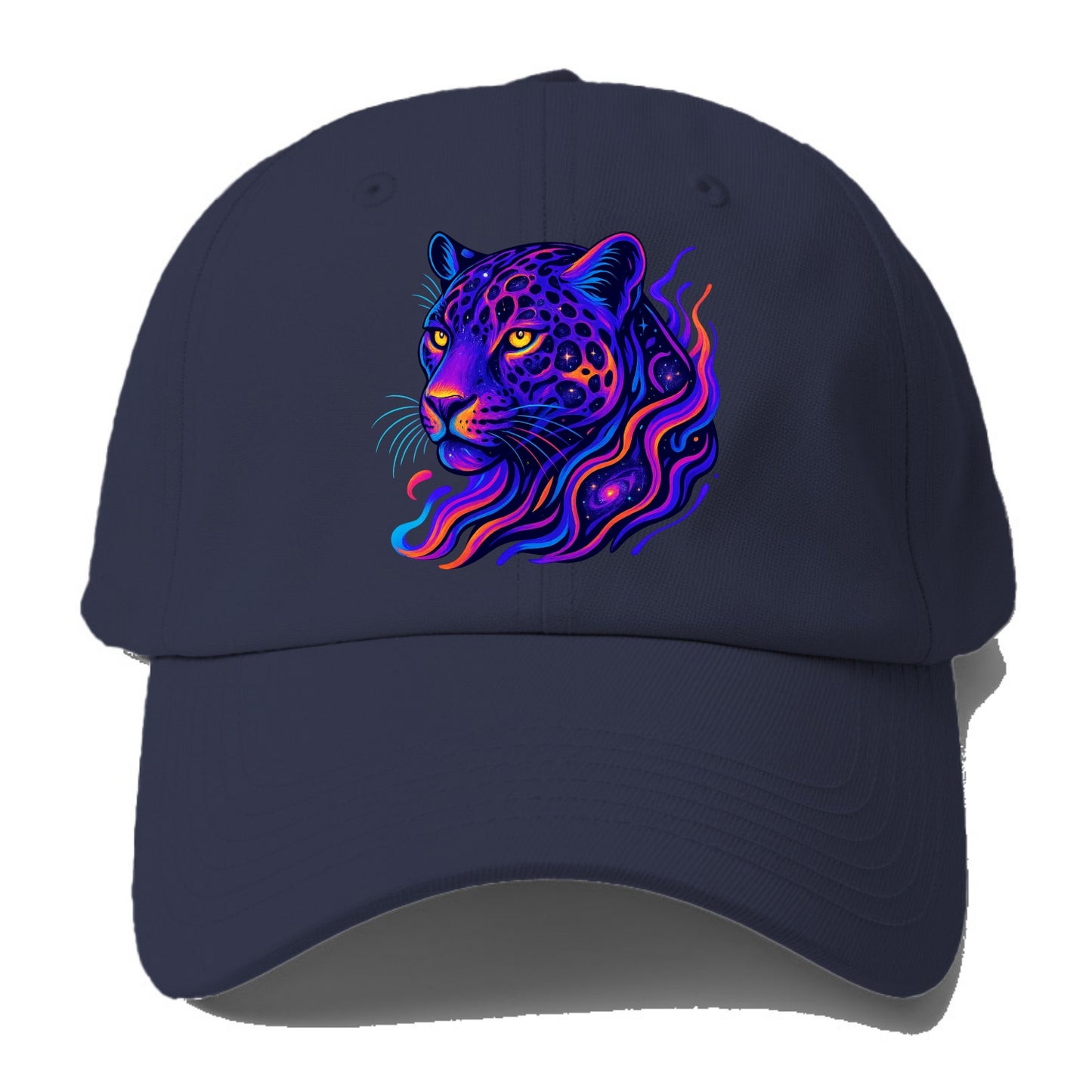 Powerful jaguar with rosettes containing miniature galaxies, cosmic - Baseball Cap For Big Heads - Twilight Navy(Blue)