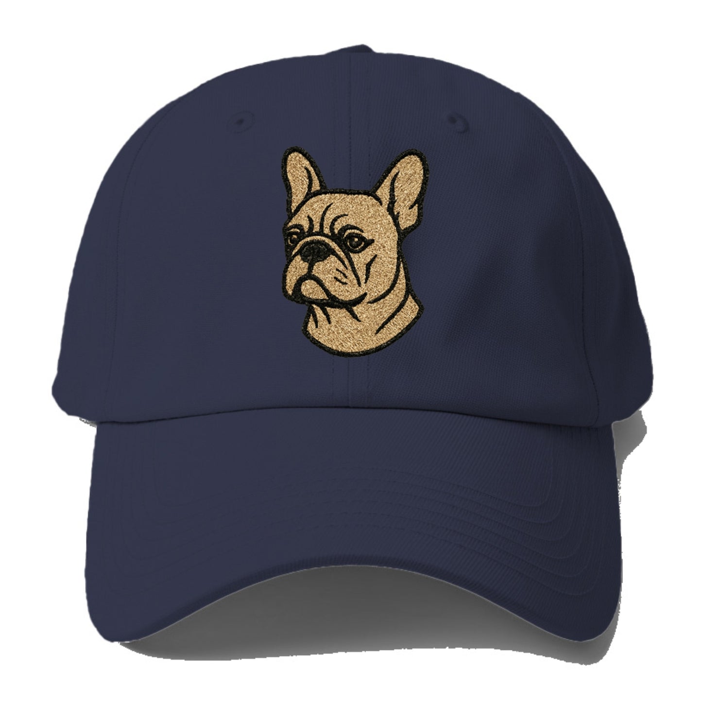 French Bulldog Cream Colored Professional Design Baseball Cap For Big Heads - Twilight Navy(Blue)