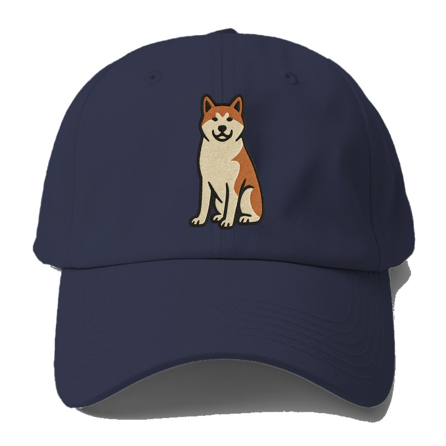 Akita - White and red sitting pose - Bas Baseball Cap For Big Heads - Twilight Navy(Blue)