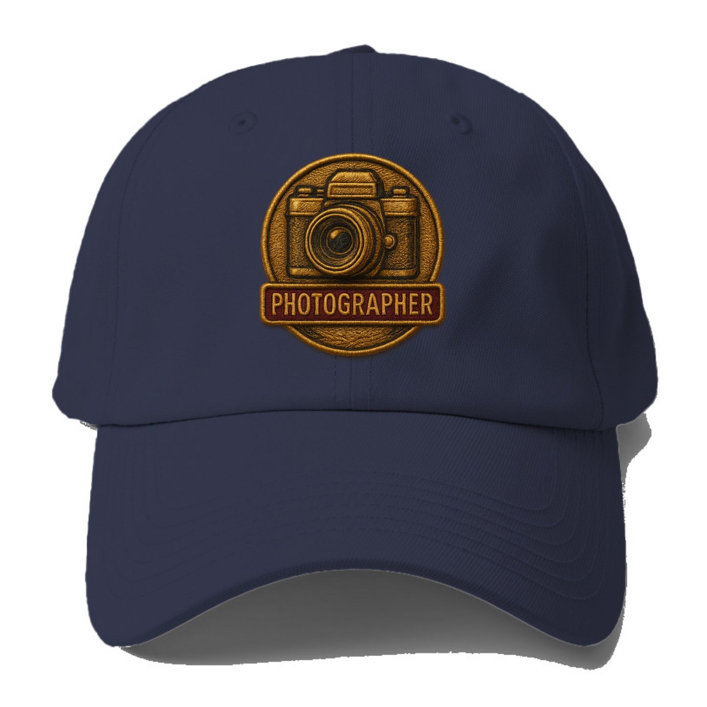 Camera with vintage lens - photographer badge - Baseball Cap For Big Heads - Twilight Navy(Blue)