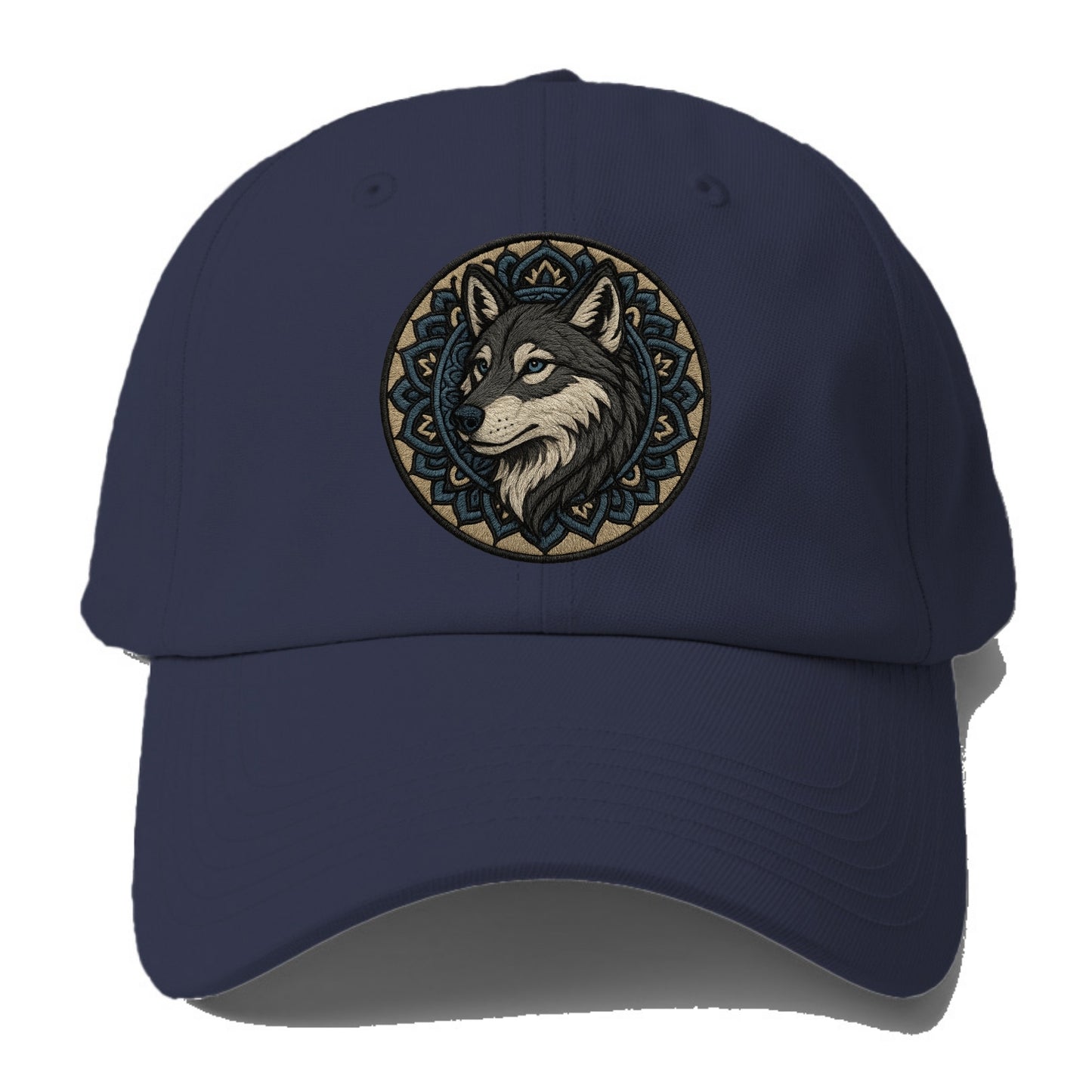 Mandala Wolf Pattern - Baseball Cap For Big Heads - Twilight Navy(Blue)