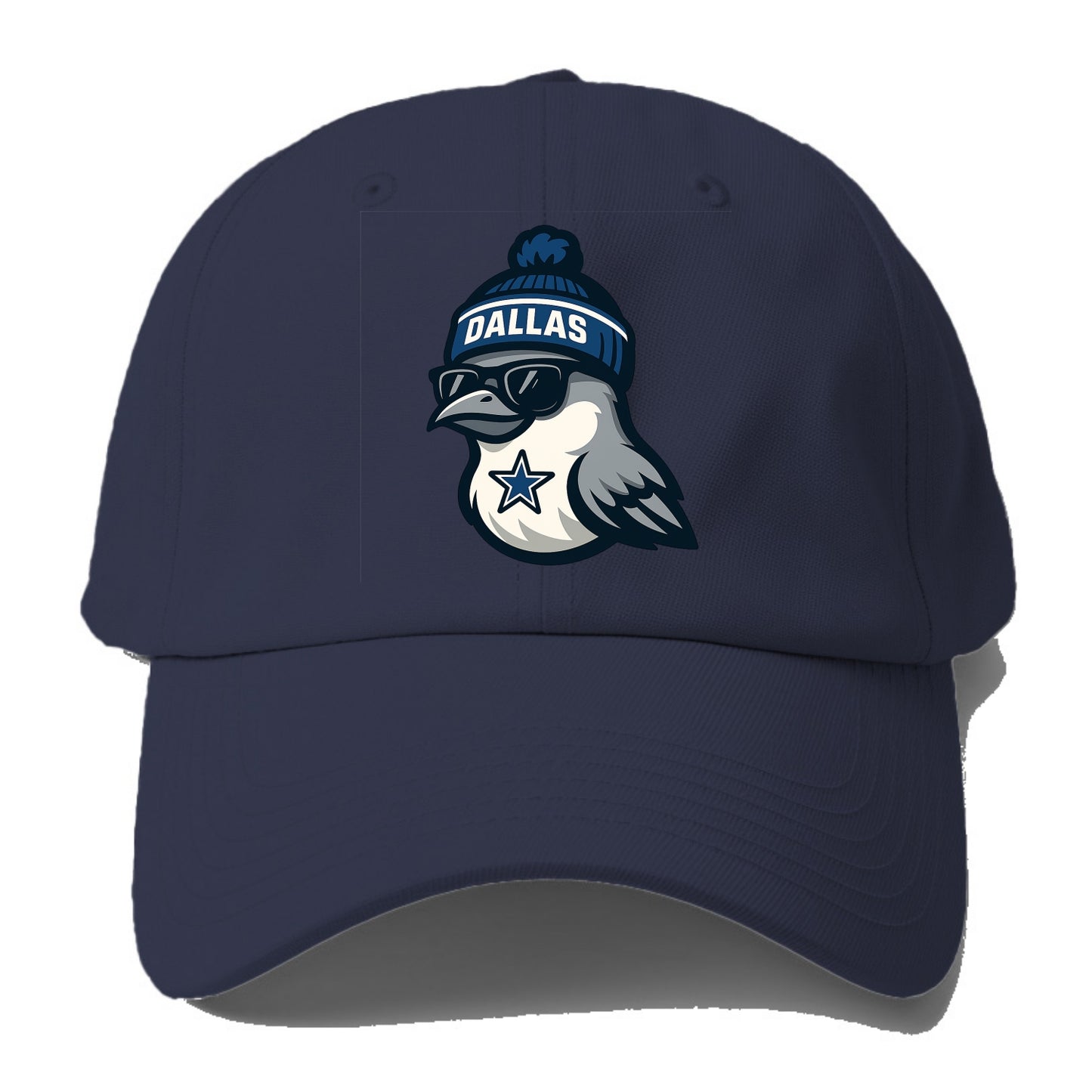 Dallas Mockingbird wearing Cowboys beanie with sheriff star and - Baseball Cap For Big Heads - Twilight Navy(Blue)