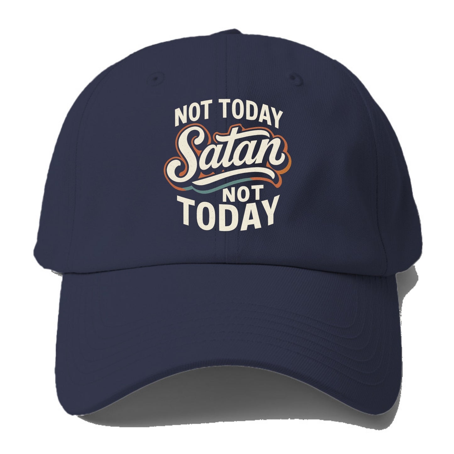 Not Today Satan - Not Today - Baseball C - Baseball Cap For Big Heads - Twilight Navy(Blue)