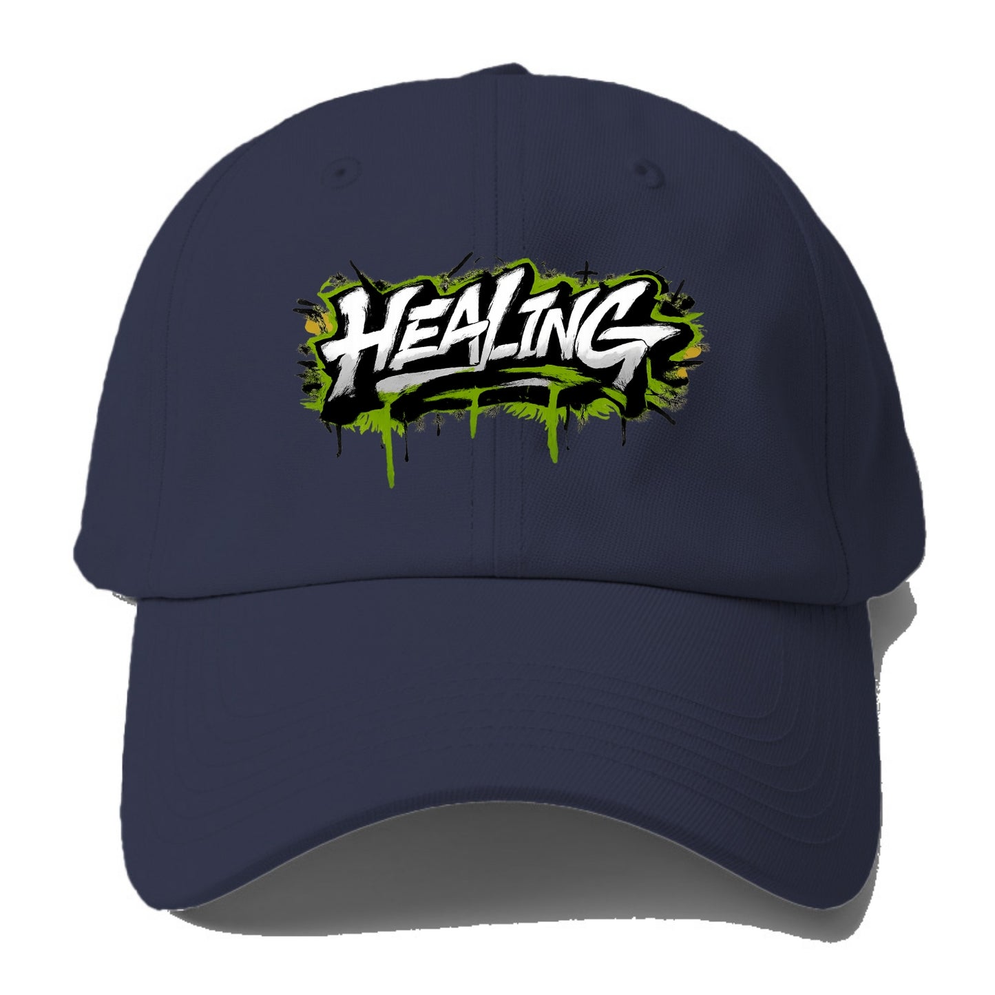 Bold typography design - "HEALING" - in recovery, getting better - Baseball Cap For Big Heads - Twilight Navy(Blue)