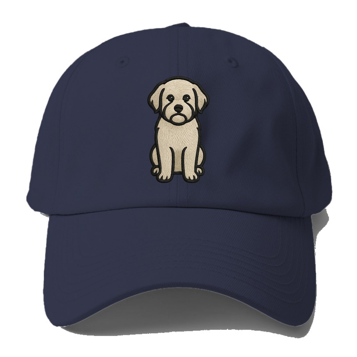 Havanese - Cream colored sitting pose - Baseball Cap For Big Heads - Twilight Navy(Blue)