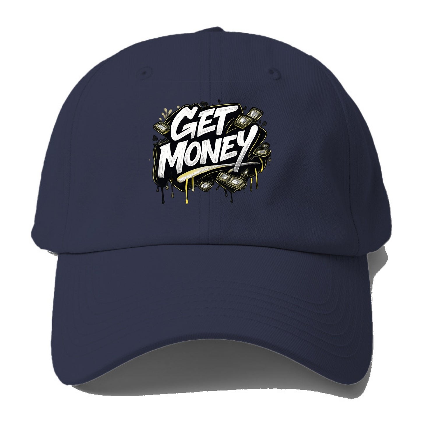 Bold typography design - "GET MONEY" - pursuit of wealth, earning - Baseball Cap For Big Heads - Twilight Navy(Blue)