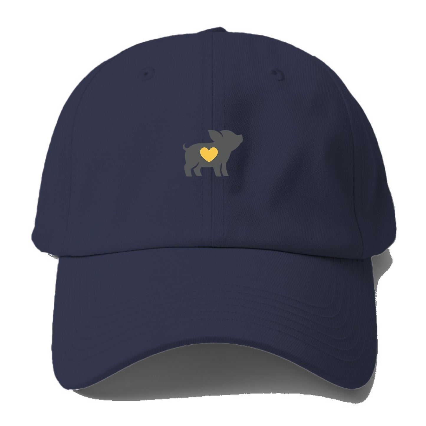 SMALL BUT BRAVE | Tiny piglet silhouette | Big heart within | Courage - Baseball Cap For Big Heads - Twilight Navy(Blue)