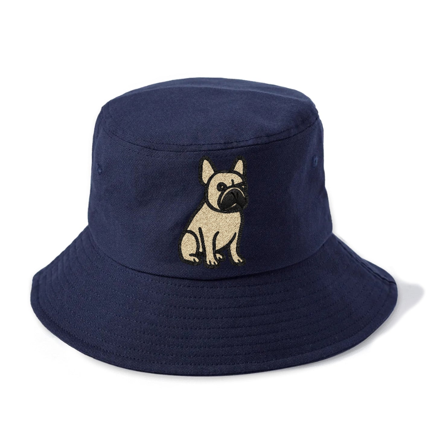 French Bulldog Fawn Colored Clean Sitting Pose Bucket Hat - Twilight Navy(Blue)
