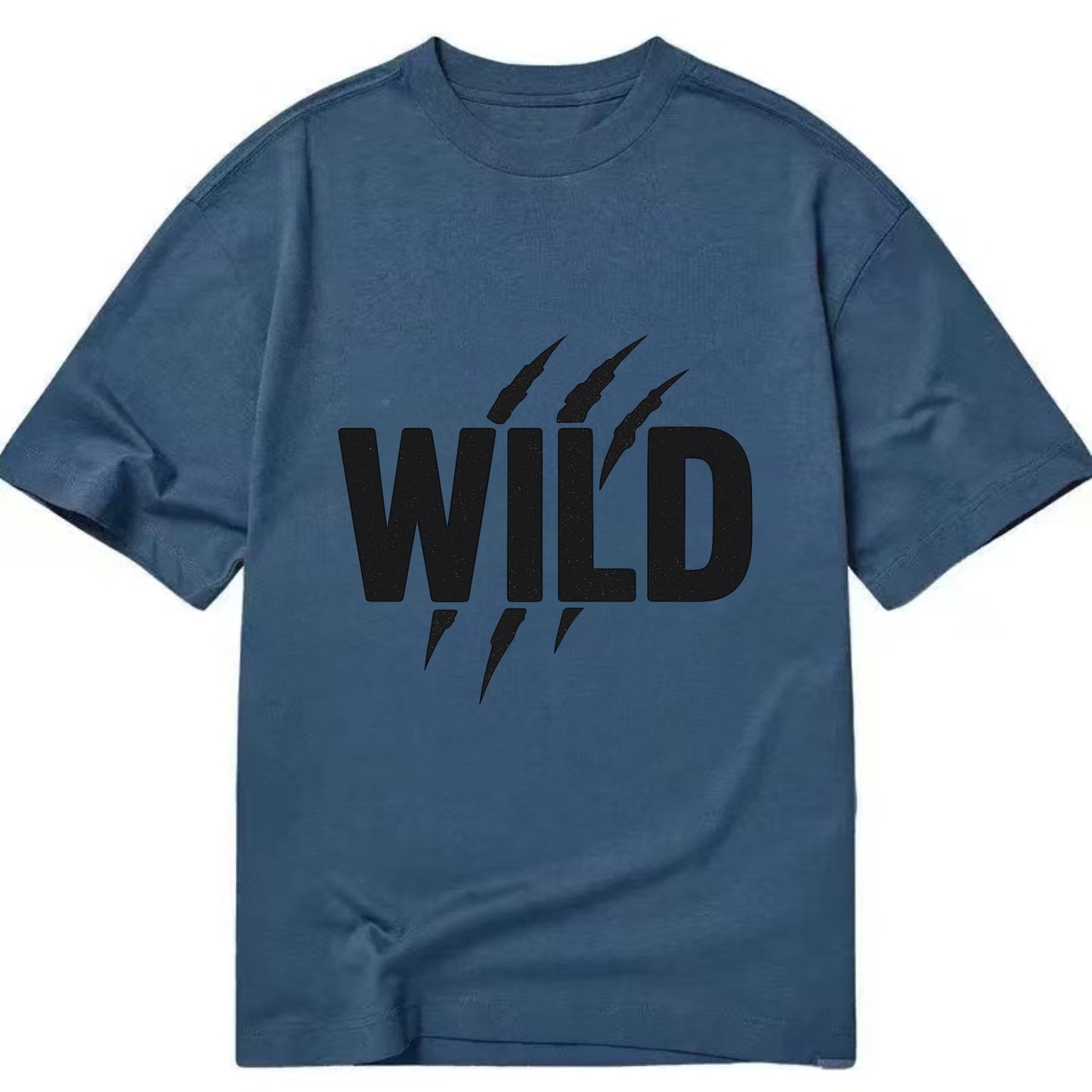Bold typography design - "WILD" - untamed, natural, free - Classic T-shirt - Twilight Navy(Blue)