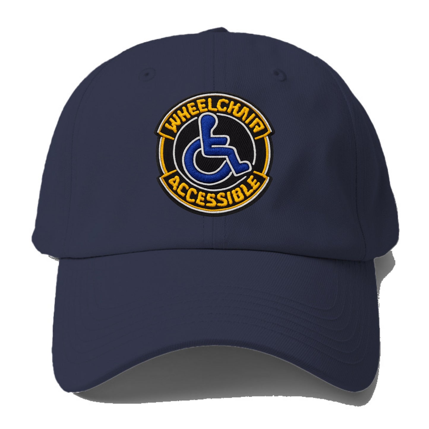 WHEELCHAIR ACCESSIBLE - accessibility symbol in blue , inclusion - Baseball Cap For Big Heads - Twilight Navy(Blue)