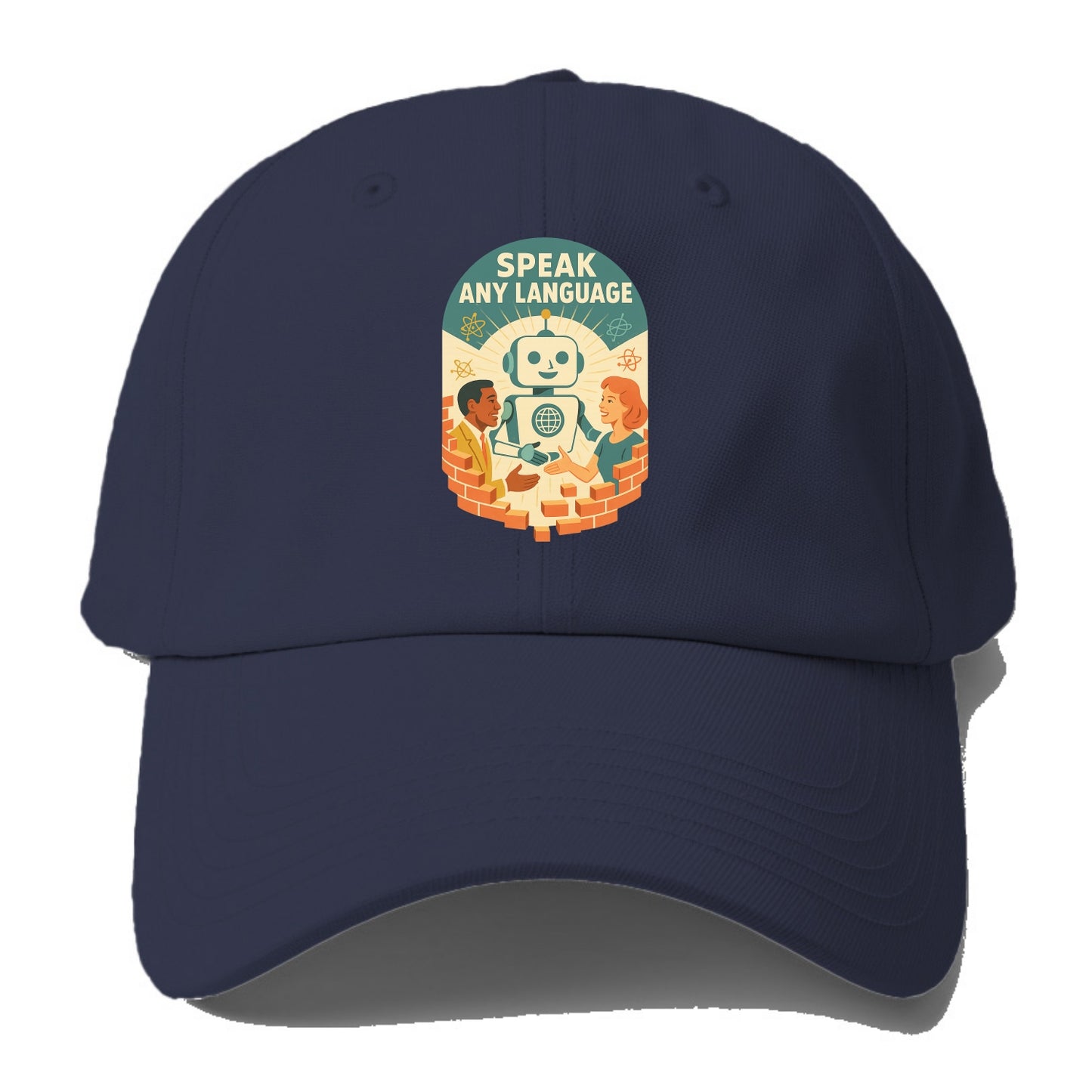 Language learning AI breaking down barriers - "Speak Any Language" - - Baseball Cap For Big Heads - Twilight Navy(Blue)
