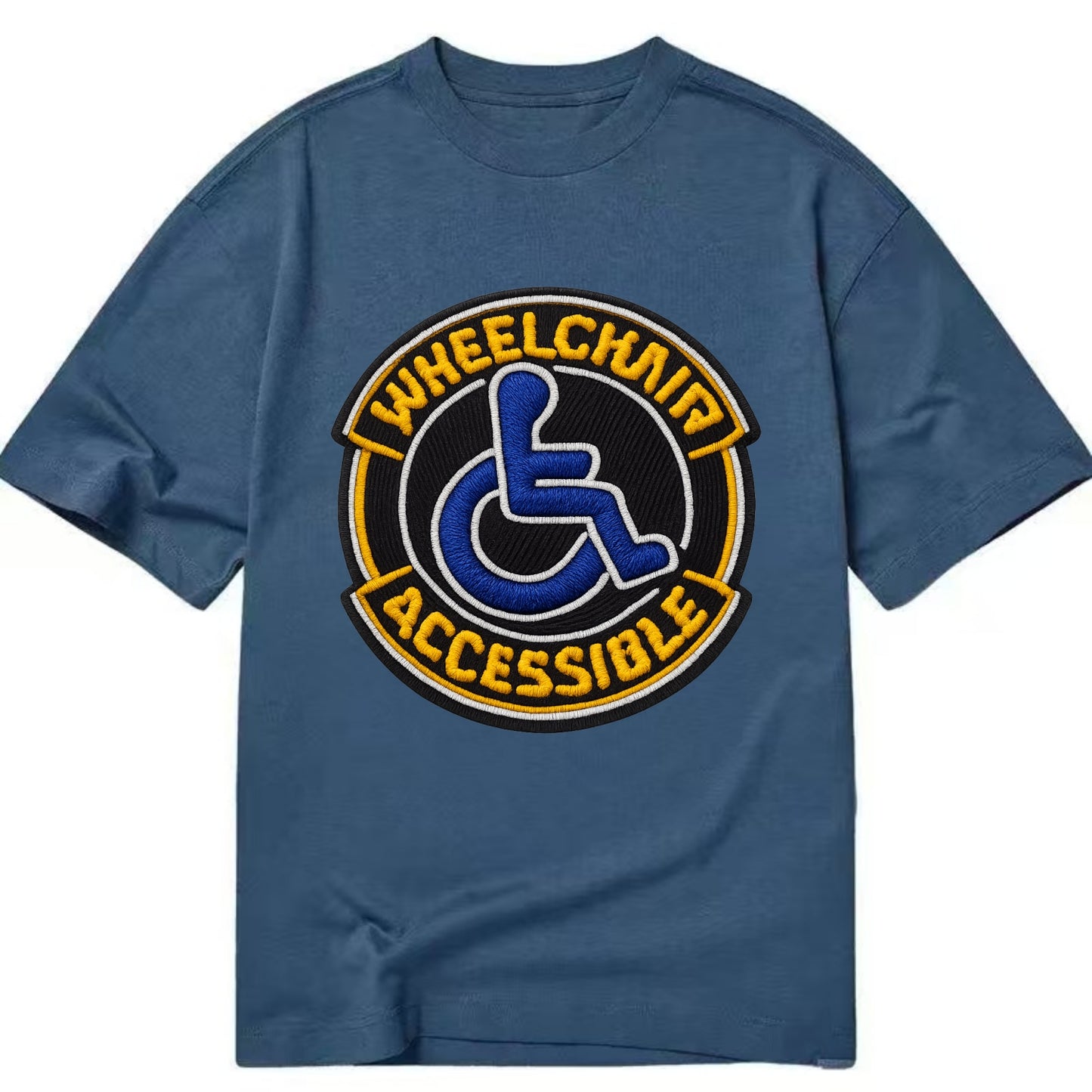 WHEELCHAIR ACCESSIBLE - accessibility symbol in blue , inclusion - Classic T-shirt - Twilight Navy(Blue)