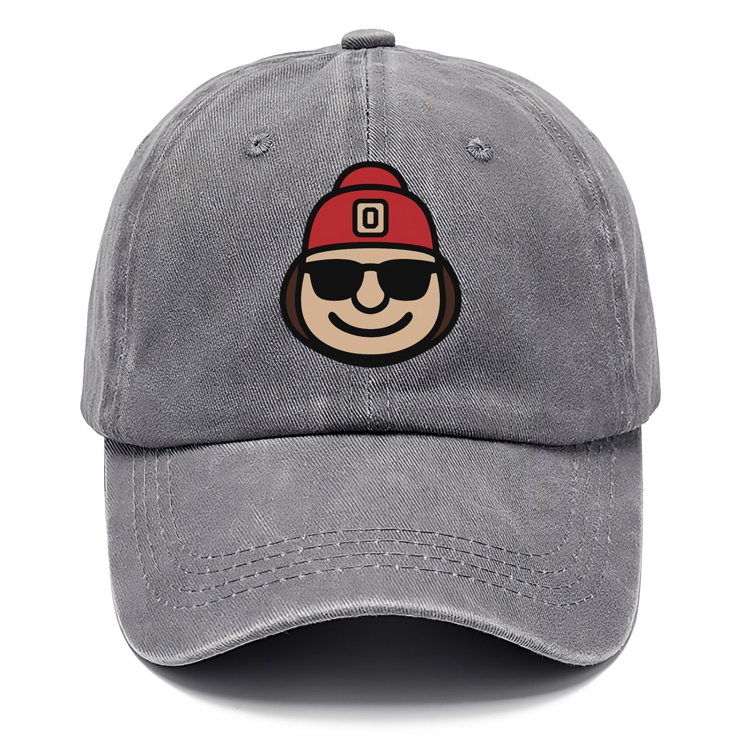 Columbus Brutus wearing Ohio State beanie with Block O patch - Classic Cap - Urban Haze(Grey)