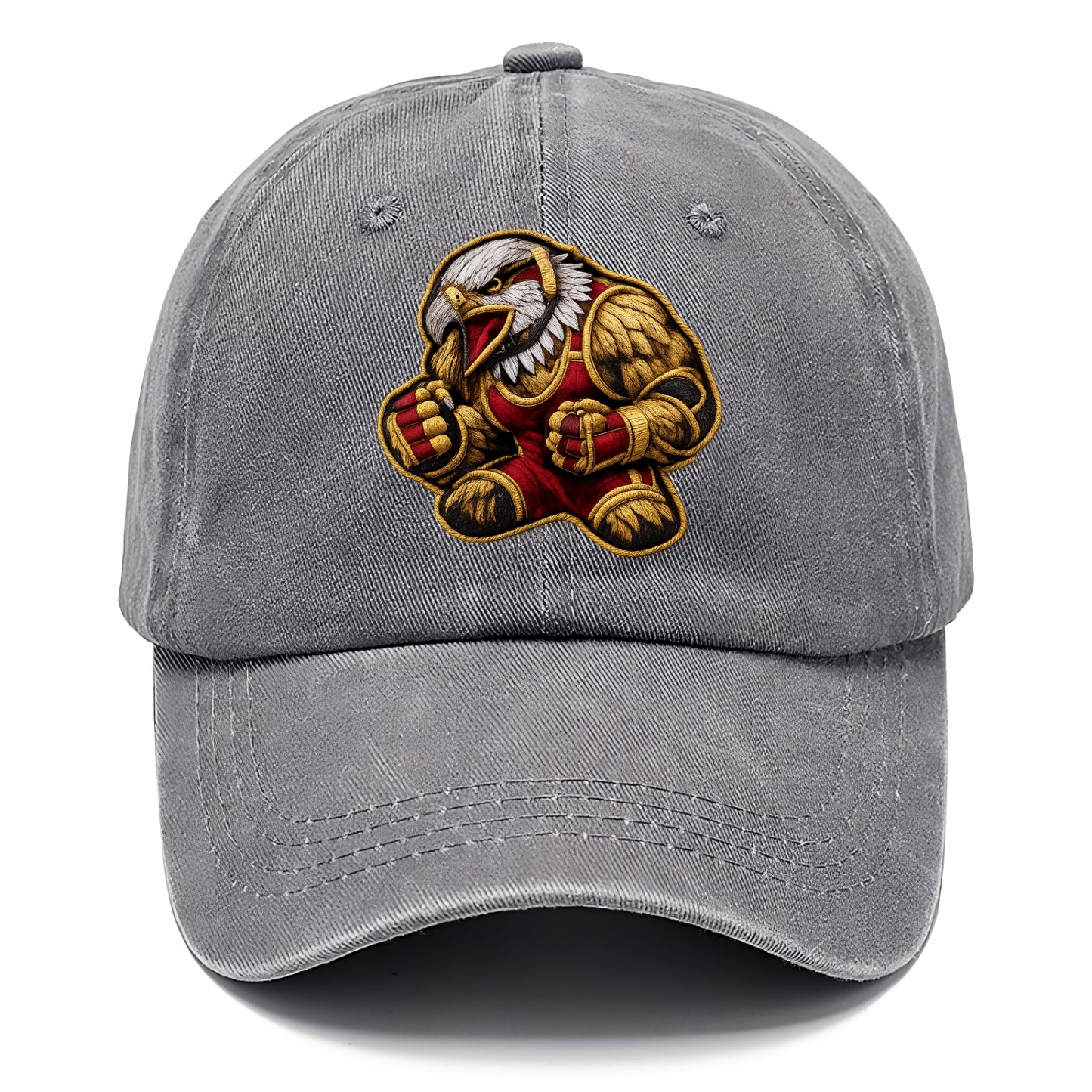 Embroidered patch design - WRESTLING EAGLE - fierce eagle with wrestling singlet in - Classic Cap - Urban Haze(Grey)