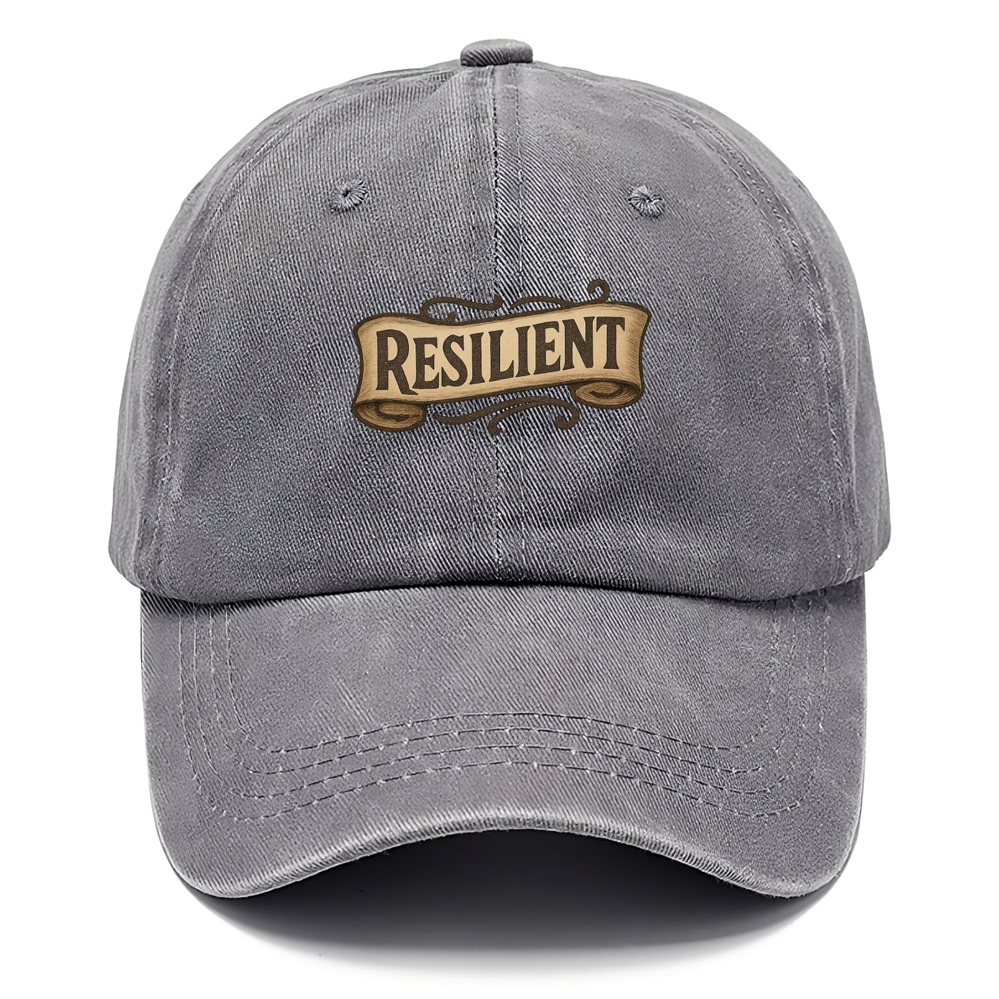 Bold typography design - "RESILIENT" - bouncing back, unbreakable spirit - Classic Cap - Urban Haze(Grey)