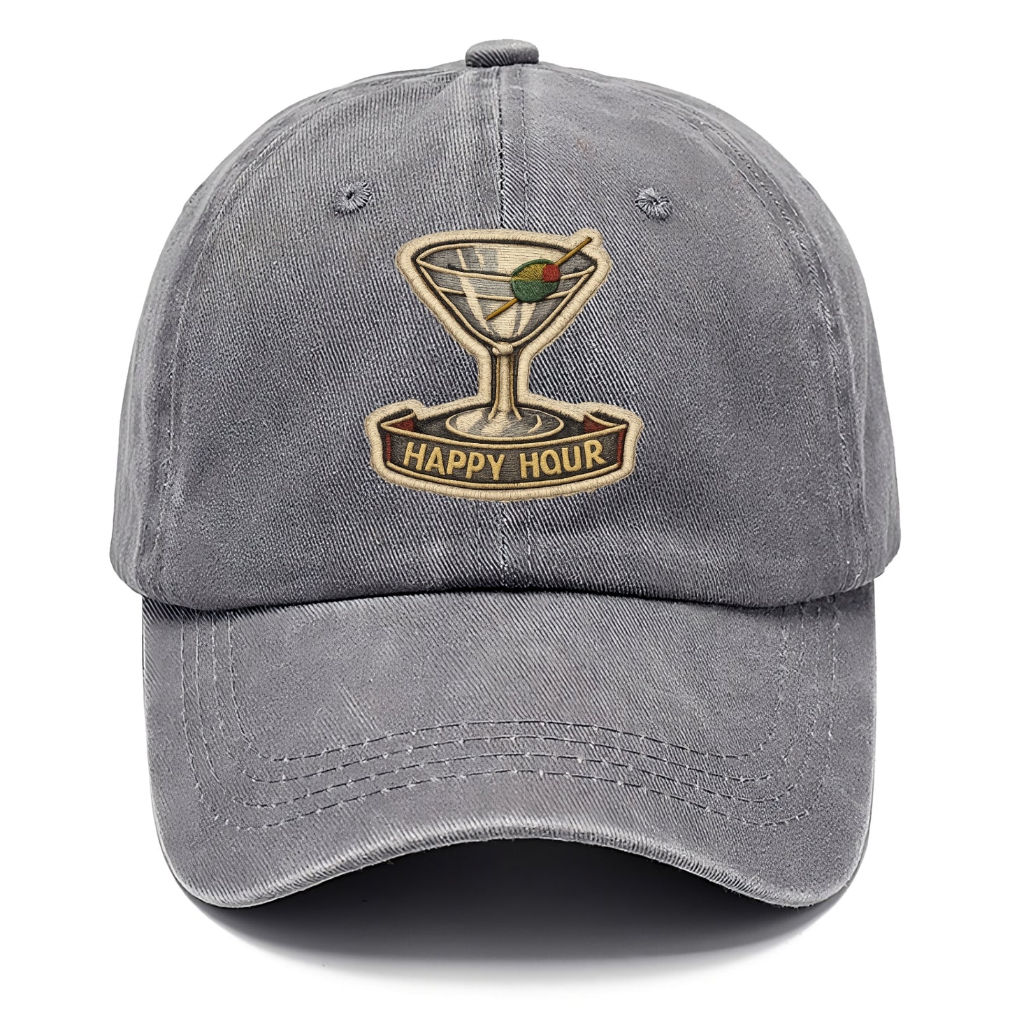 COCKTAIL MARTINI - martini glass with olive in silver and green , happy hour - Classic Cap - Urban Haze(Grey)