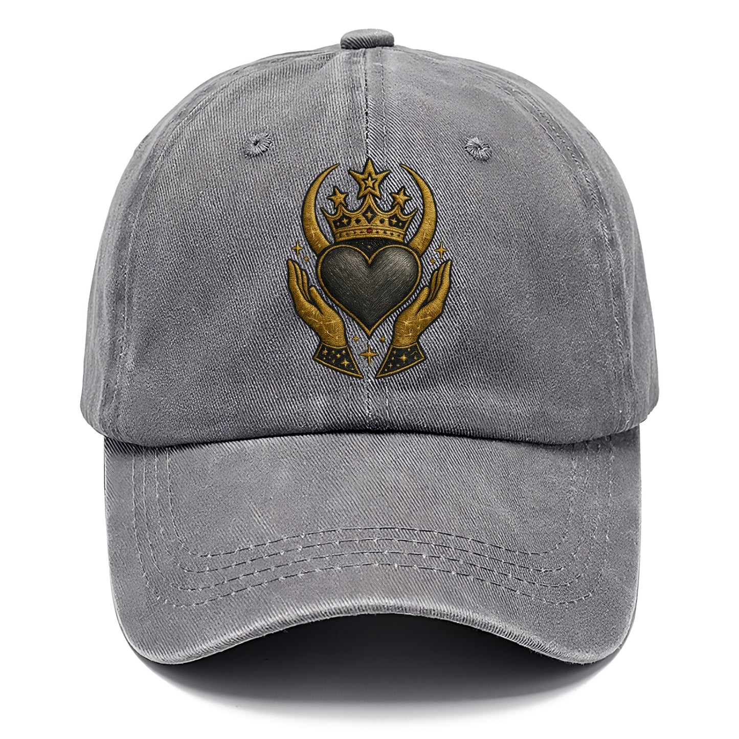 Celtic knot crown with woven strands merging into copper hands shielding a pewter - Classic Cap - Urban Haze(Grey)