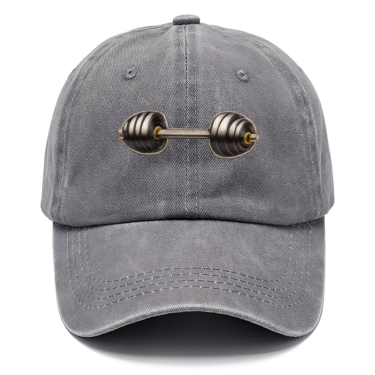 Embroidered patch design - WEIGHTLIFTING BARBELL - heavy barbell with plates in - Classic Cap - Urban Haze(Grey)