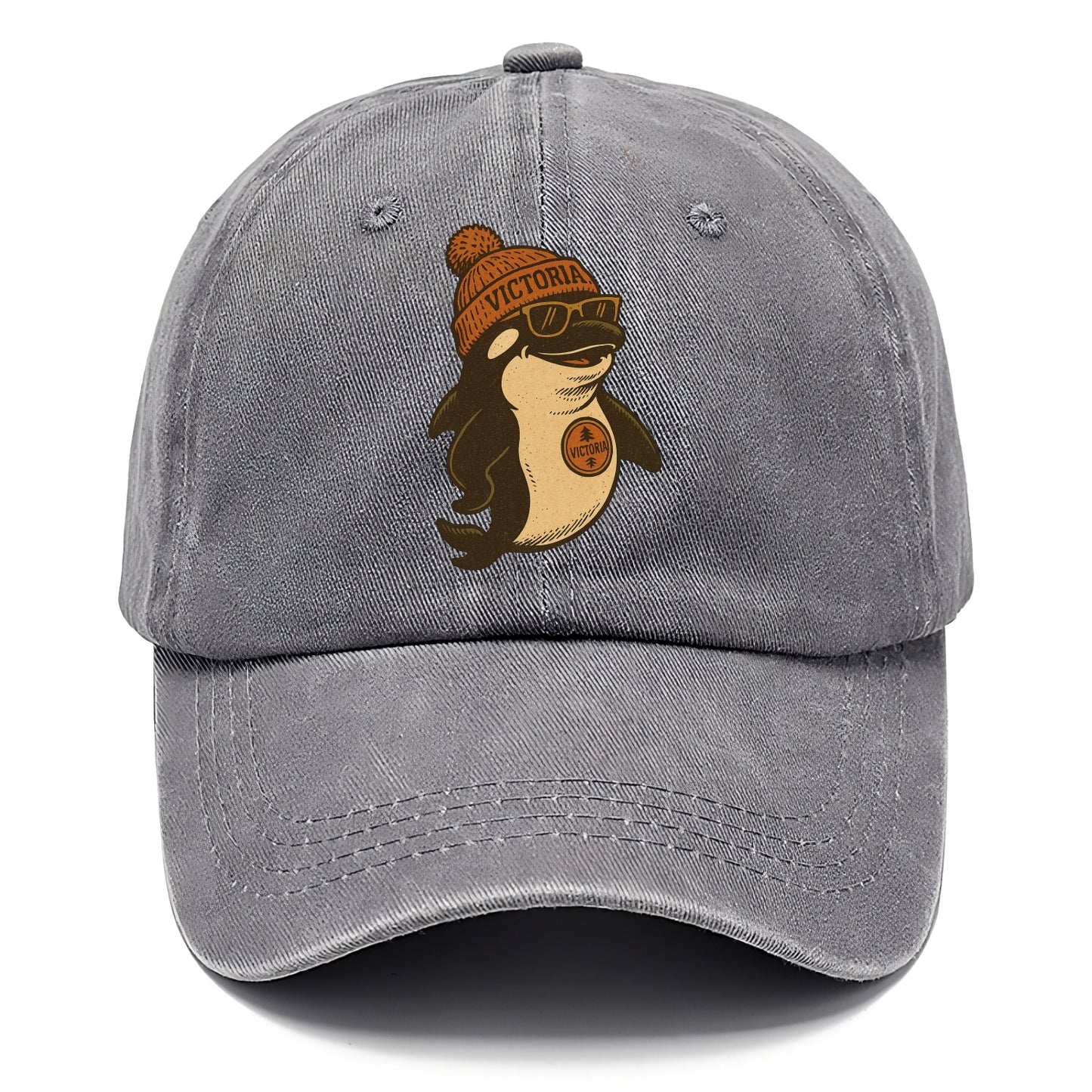 Victoria Orca wearing Victoria beanie with pom pom and wayfarer sunglasses - Classic Cap - Urban Haze(Grey)