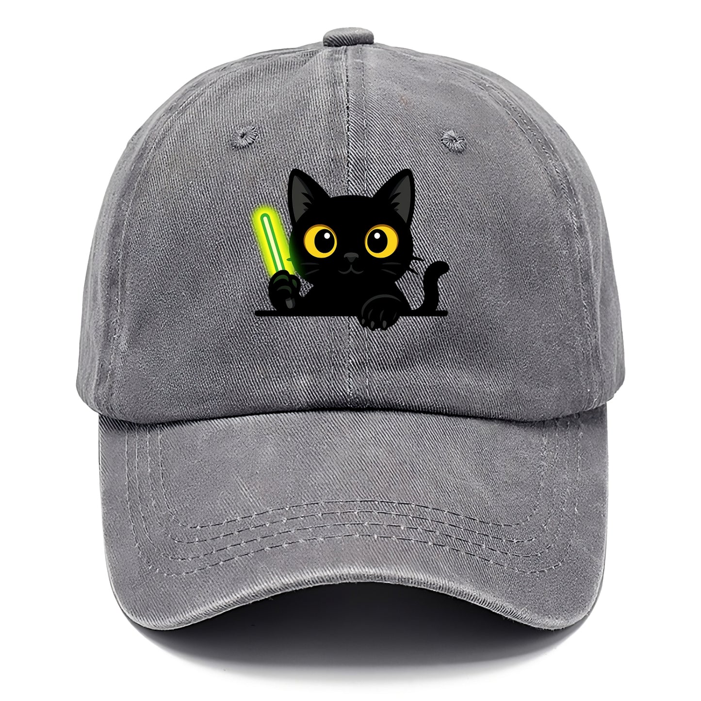 Midnight the black cat fist bumping the viewer with right paw extended. - Classic Cap - Urban Haze(Grey)