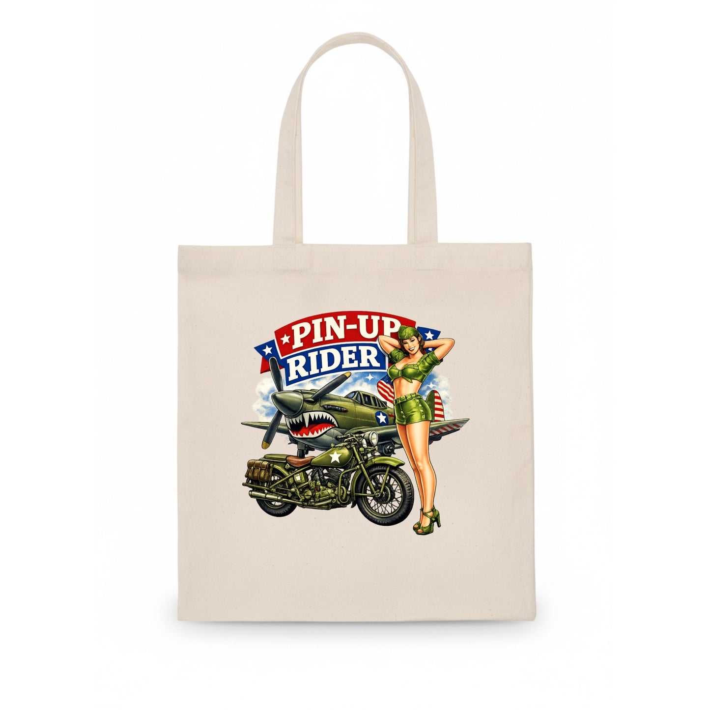 Wwii Pin Up Rider - Tote Bag